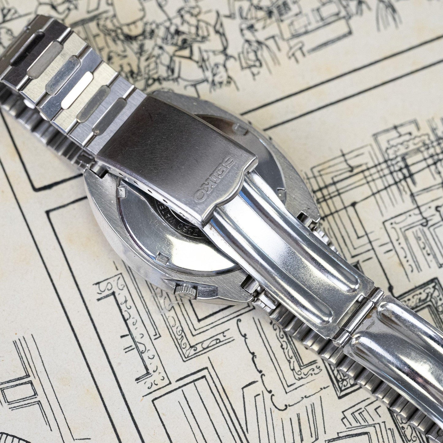 Montre vintage Seiko 5 SS 6106 - 7460 - MONTRE A PAPY - Montre automatique seiko mod