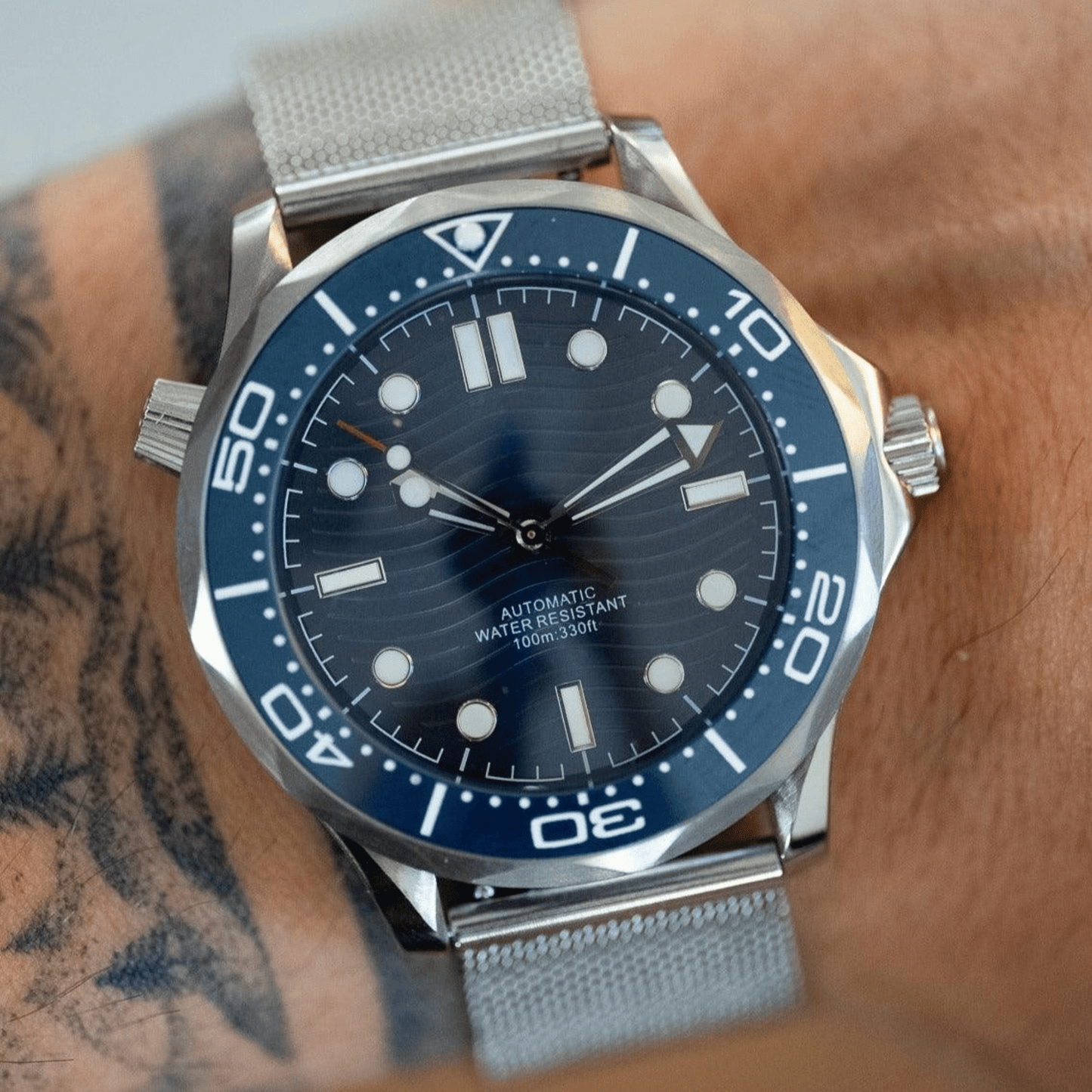 MOD SEAMASTER 60th Anniversary - 007 BLUE - MONTRE A PAPY - Montre automatique seiko mod Milanais