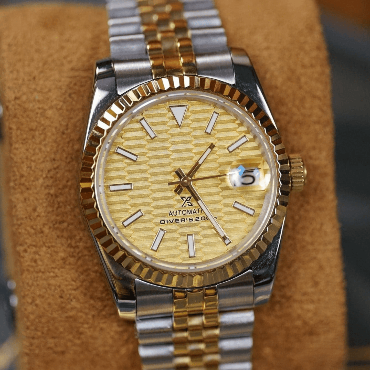 MOD DATE JUST - GOLD BI TON - MONTRE A PAPY - Montre automatique seiko mod avec36mm