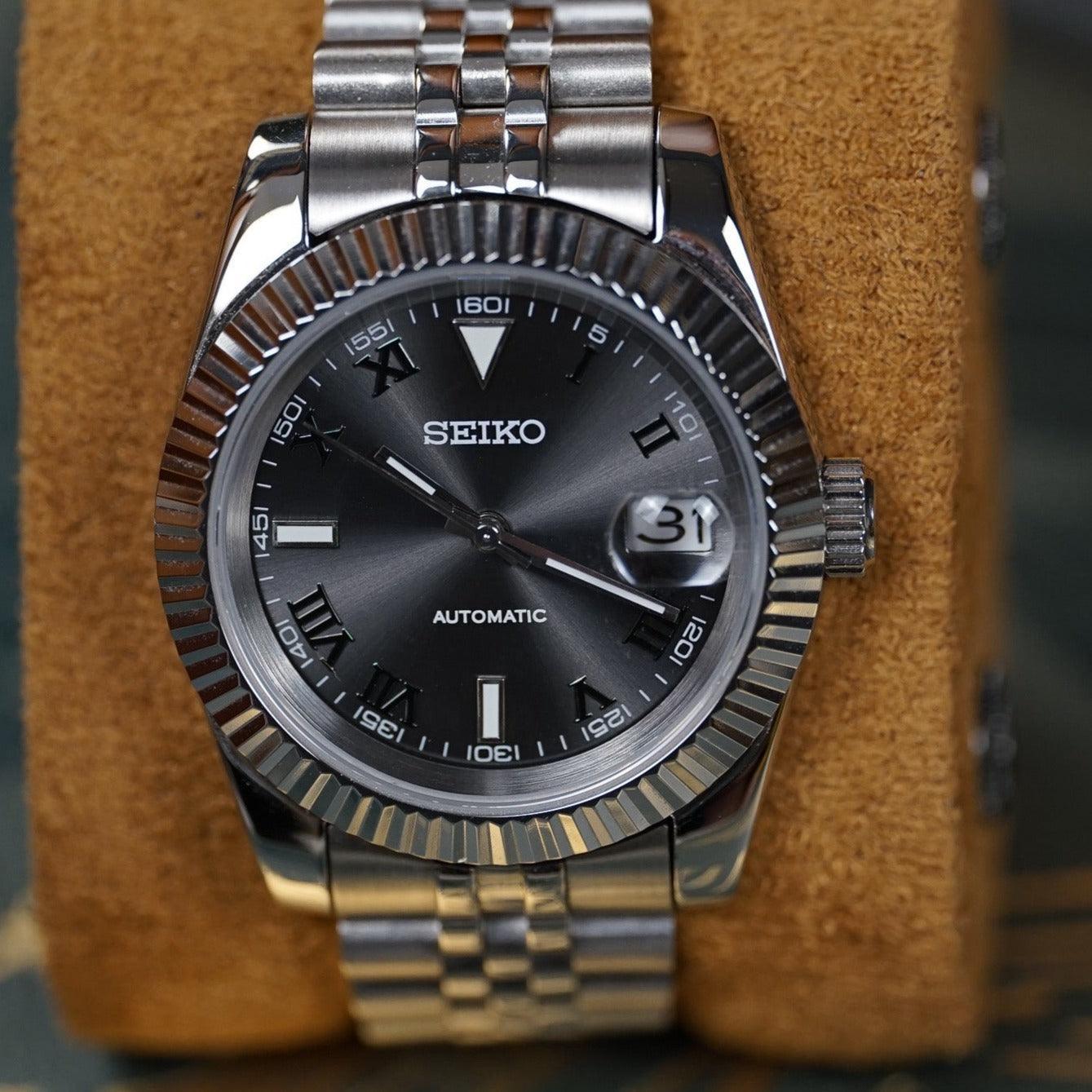 Datejust Seiko Noir MOD DATE JUST WIMBLEDON MONTRE AUTOMATIQUE