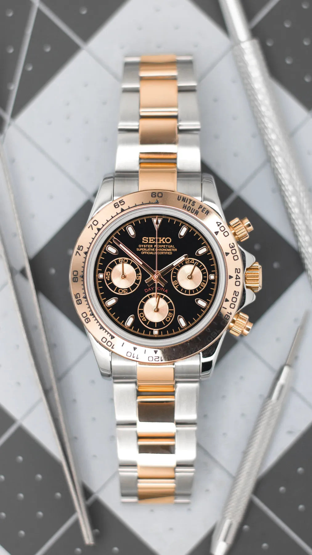 MOD DAYTONA - TWO TONE ROSE GOLD BLACK