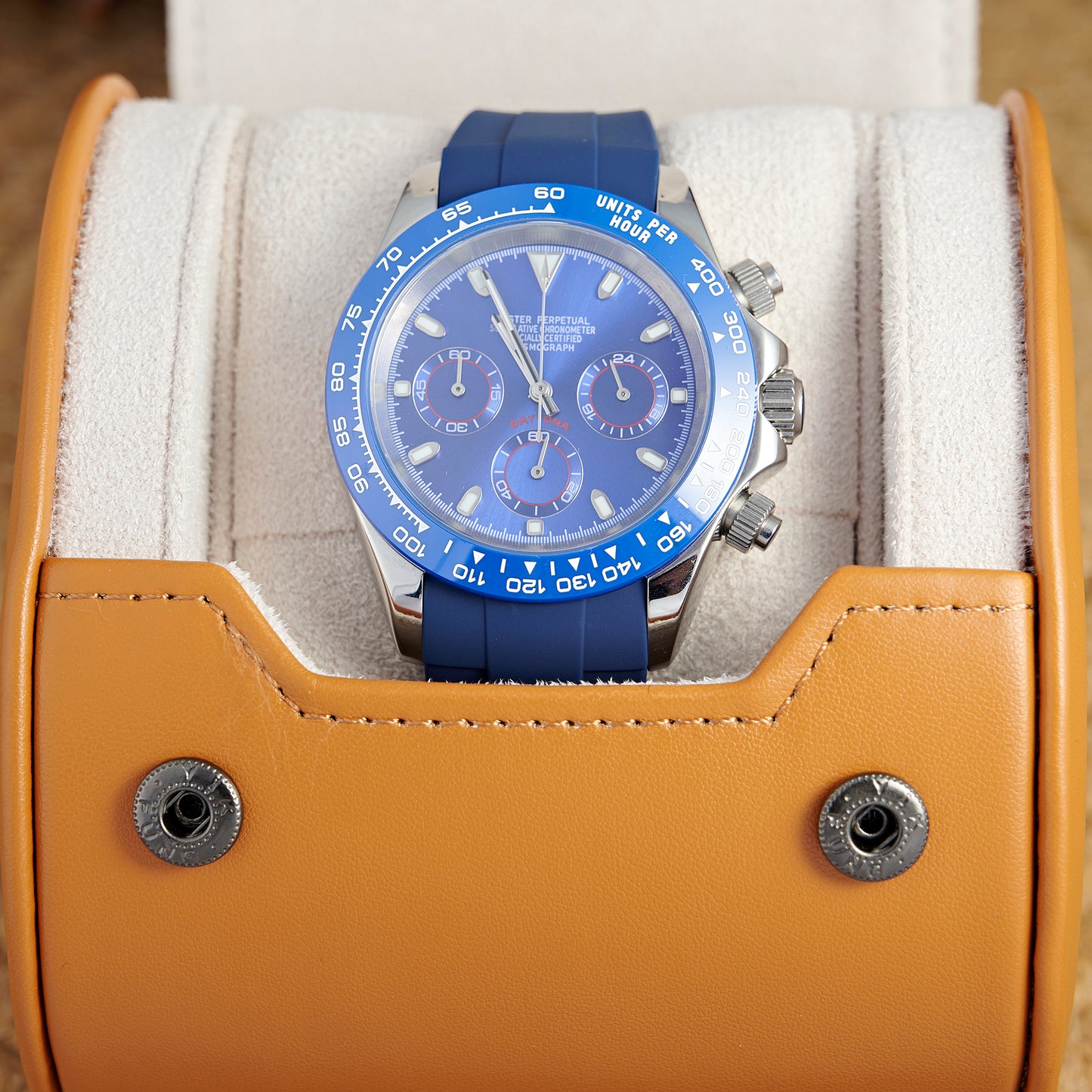 MOD DAYTO BLUE SILVER RUBBER - MONTRE A PAPY - Montre automatique seiko mod Avec
