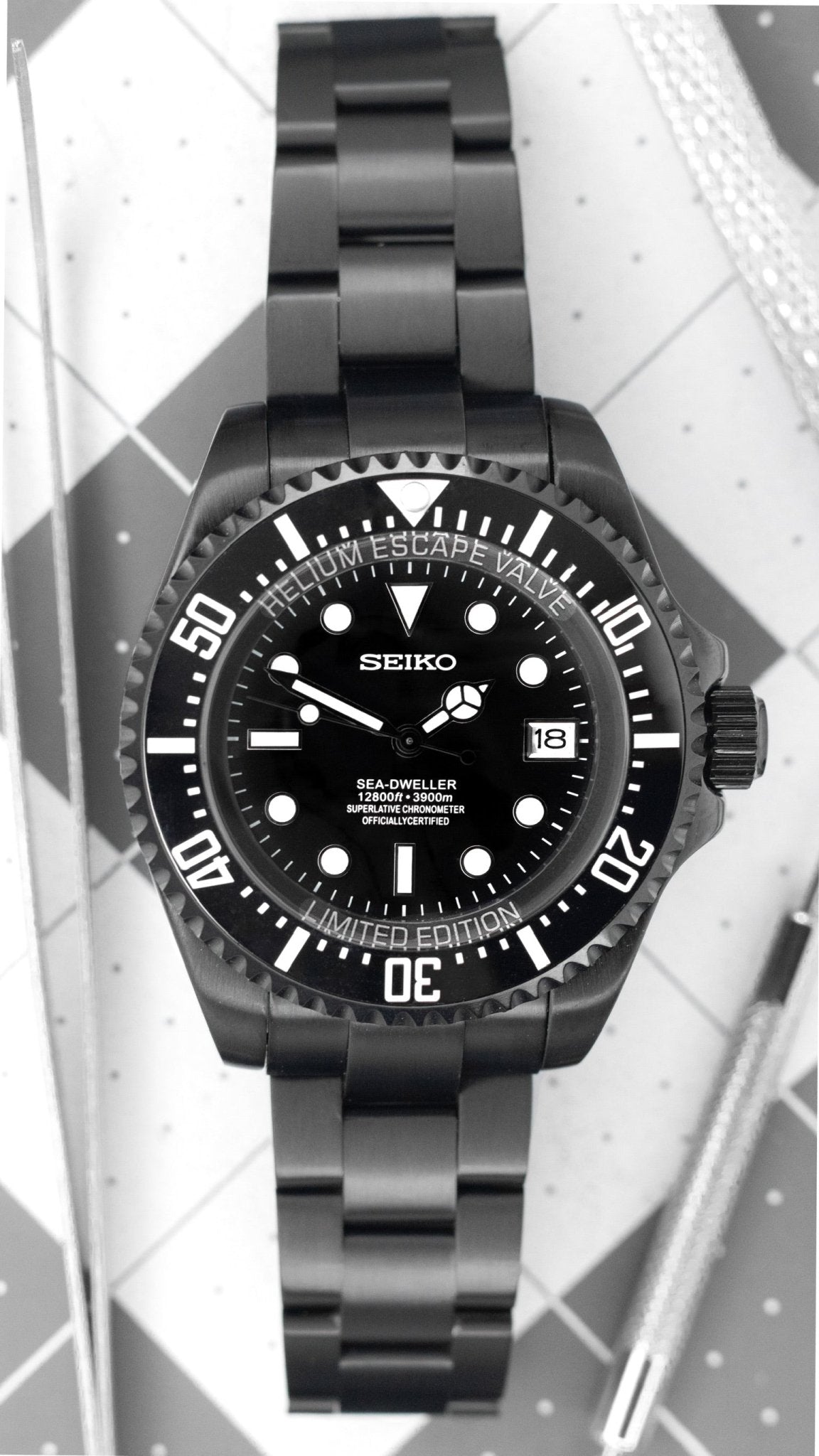 MOD SEA - DWELLER DEEP SEA FULL BLACK - MONTRE A PAPY - Montre automatique seiko mod