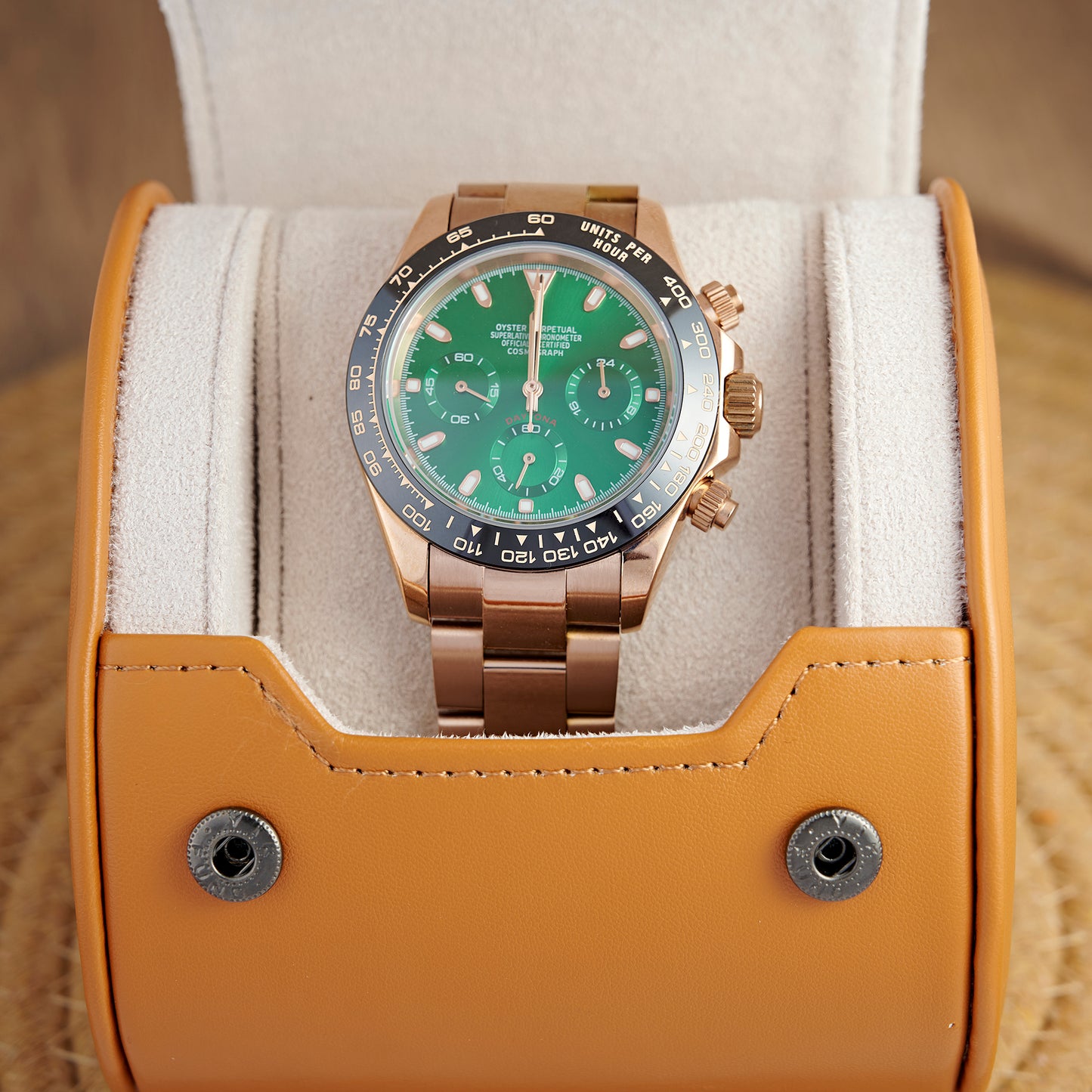 MOD DAYTO GREEN PINKGOLD - MONTRE A PAPY - Montre automatique seiko mod Avec