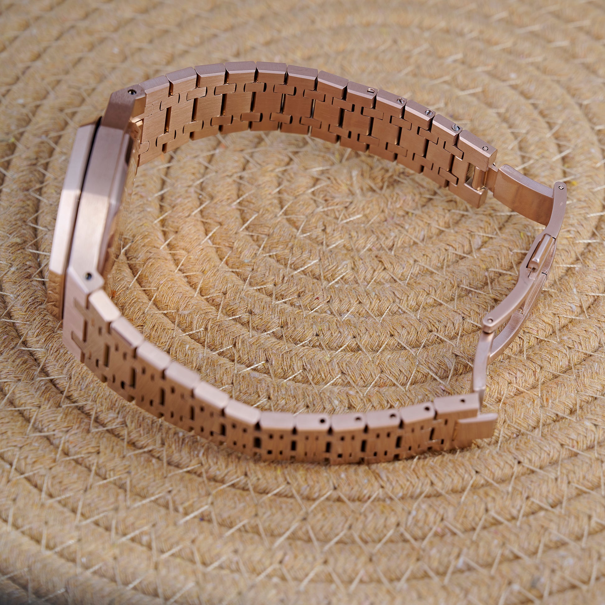 MOD OAK BLUE PINKGOLD - MONTRE A PAPY - Montre automatique seiko mod Avec