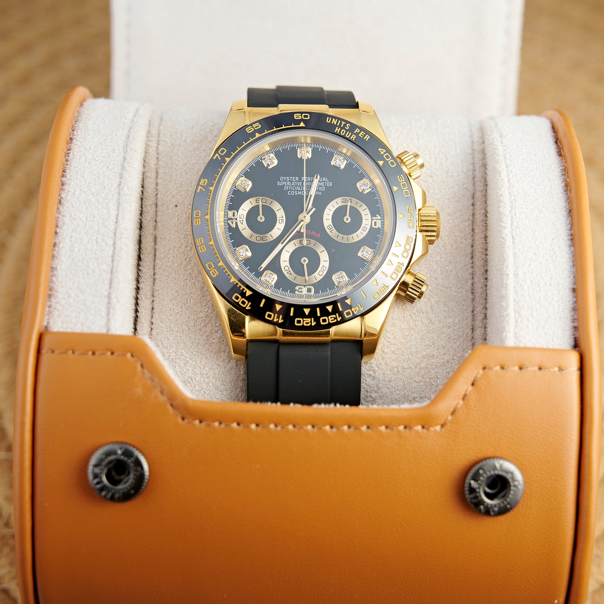 MOD DAYTO BLACK GOLD STRASS - MONTRE A PAPY - Montre automatique seiko mod Avec