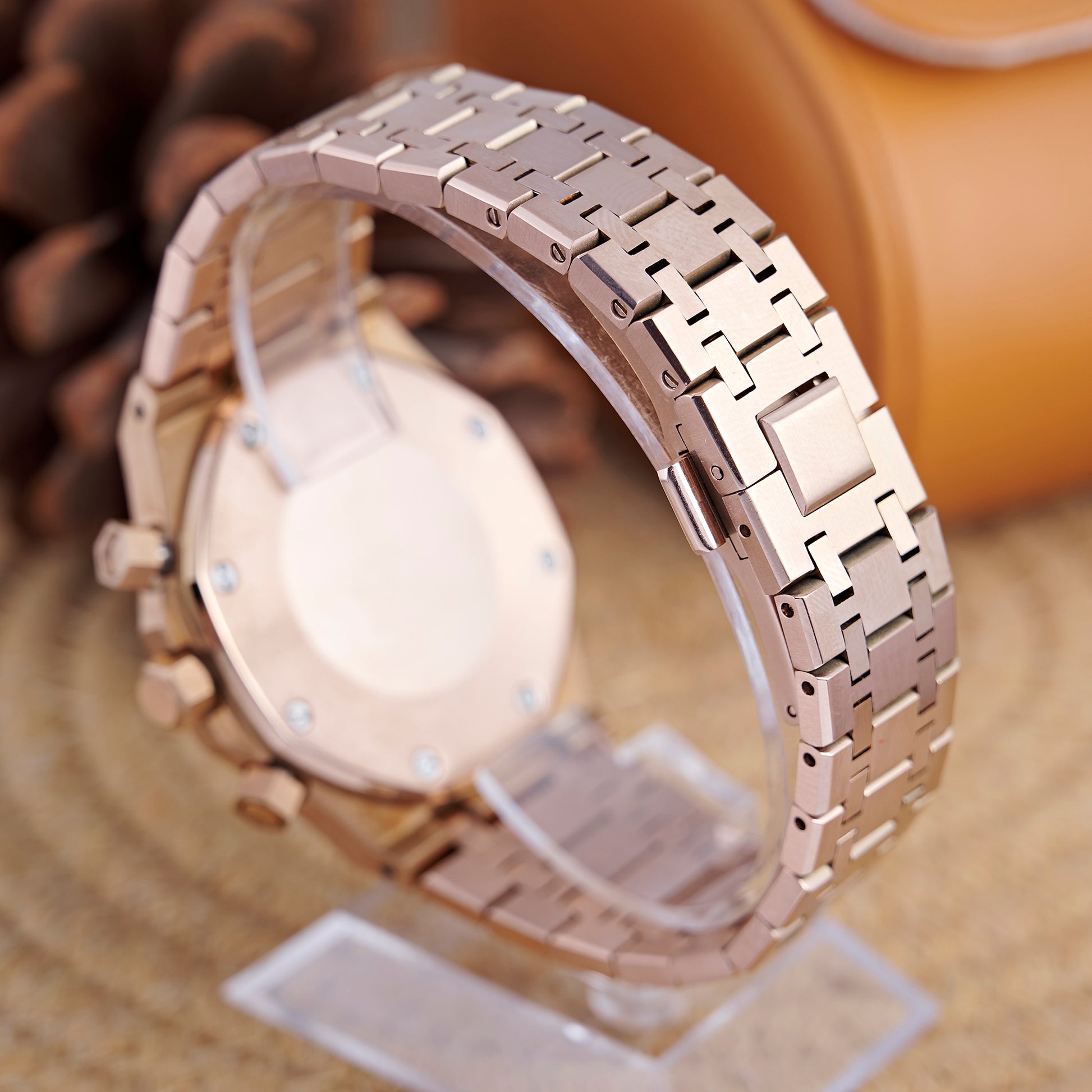 MOD OAK PINKGOLD - MONTRE A PAPY - Montre automatique seiko mod Avec