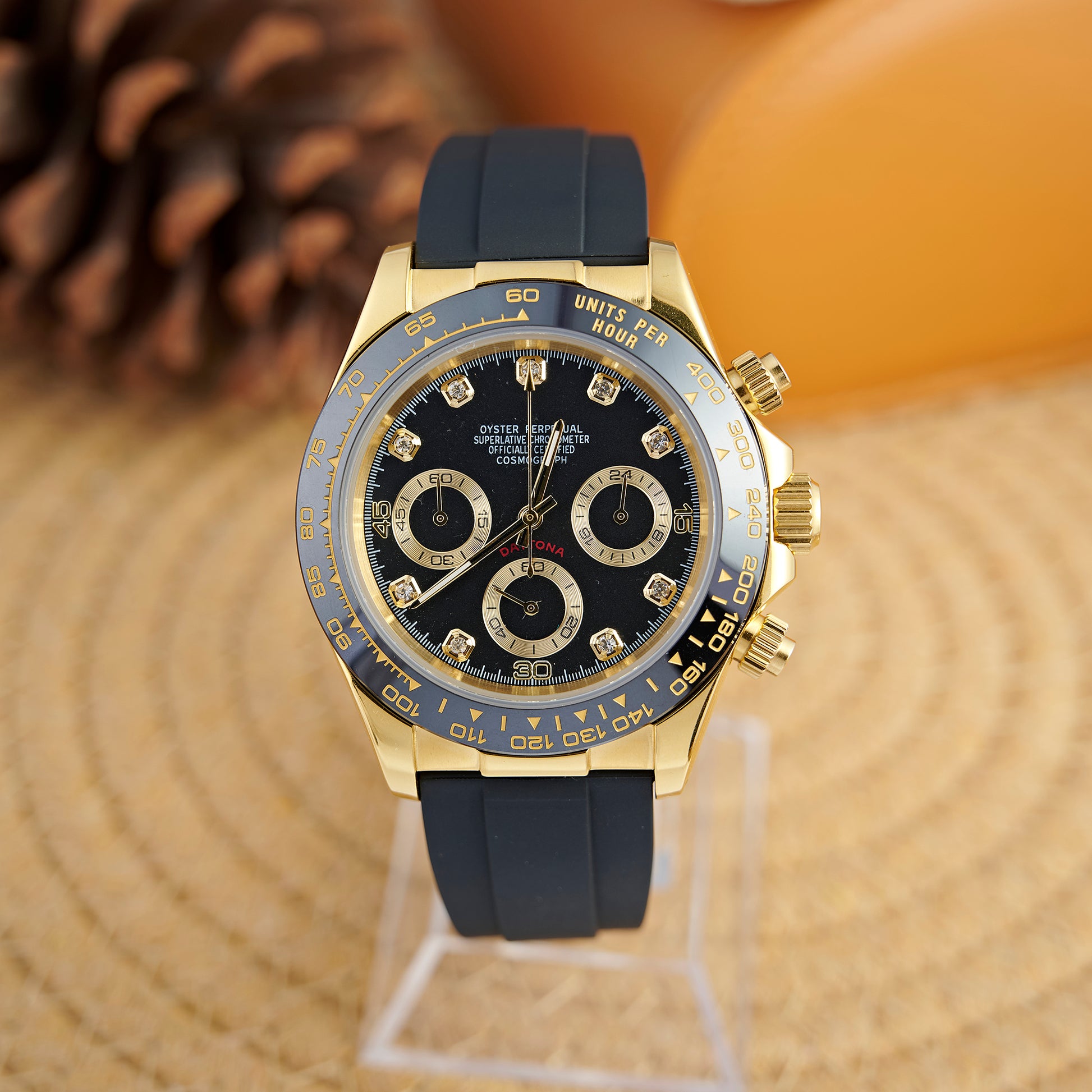 MOD DAYTO BLACK GOLD STRASS - MONTRE A PAPY - Montre automatique seiko mod Avec