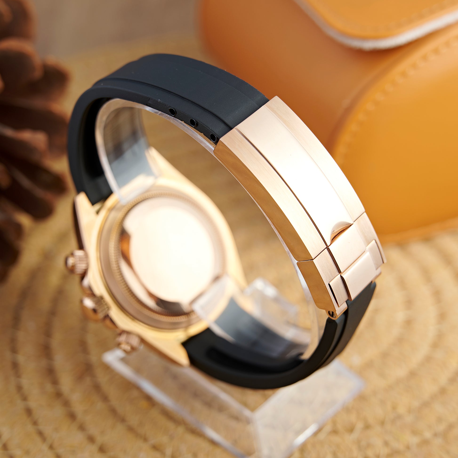 MOD DAYTO WHITE PINKGOLD RUBBER - MONTRE A PAPY - Montre automatique seiko mod Avec