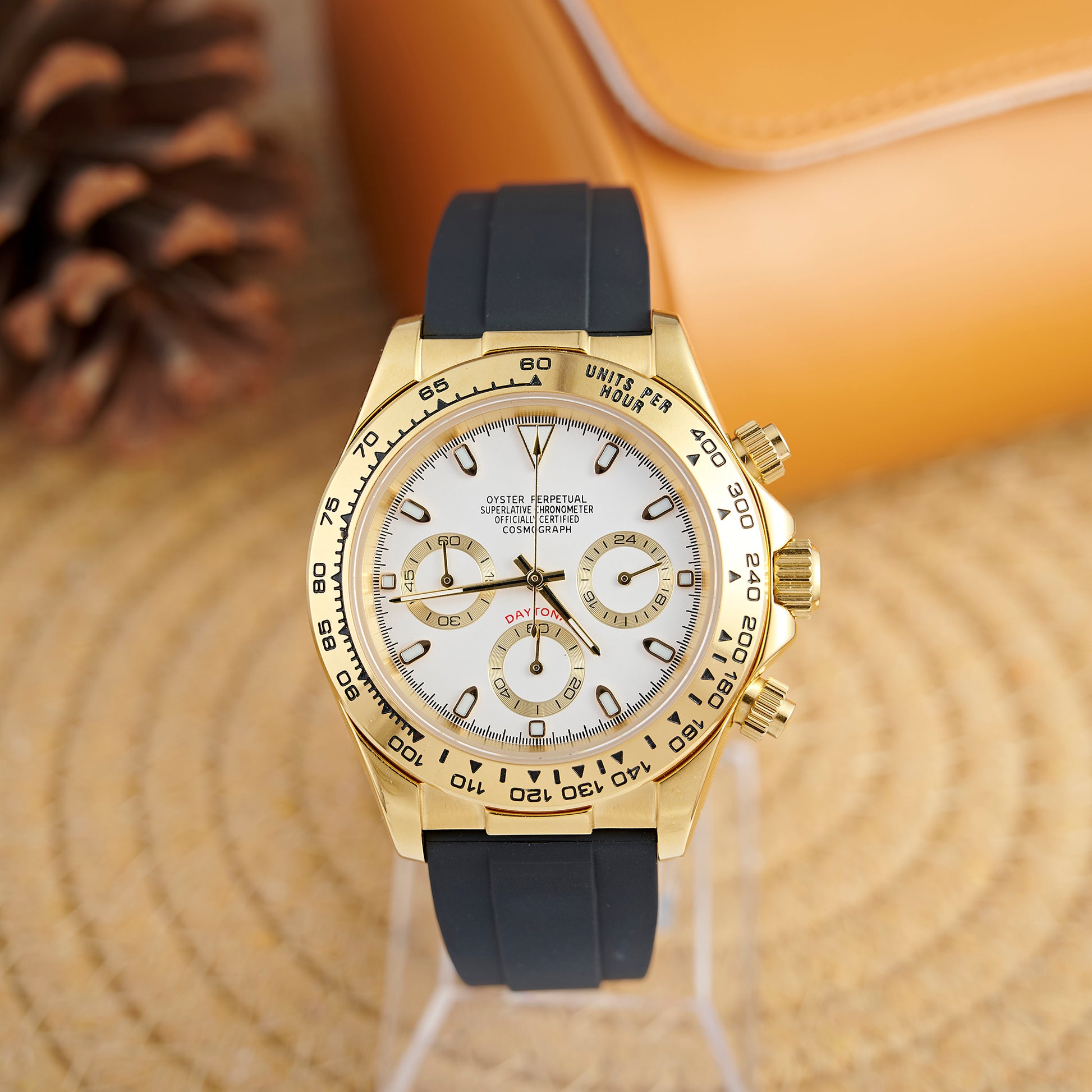 MOD DAYTO WHITE GOLD RUBBER - MONTRE A PAPY - Montre automatique seiko mod Avec