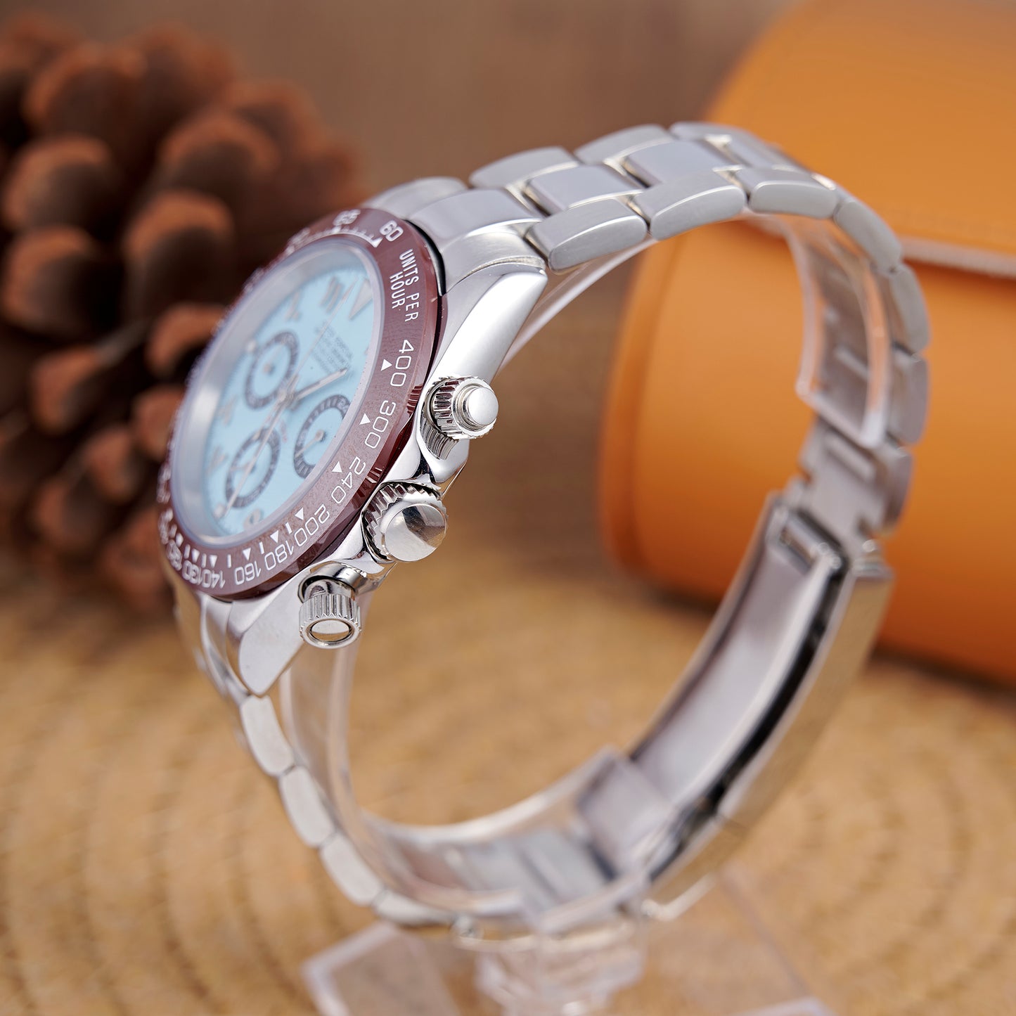 MOD DAYTO ARABIC ICE BLUE BROWN - MONTRE A PAPY - Montre automatique seiko mod Avec