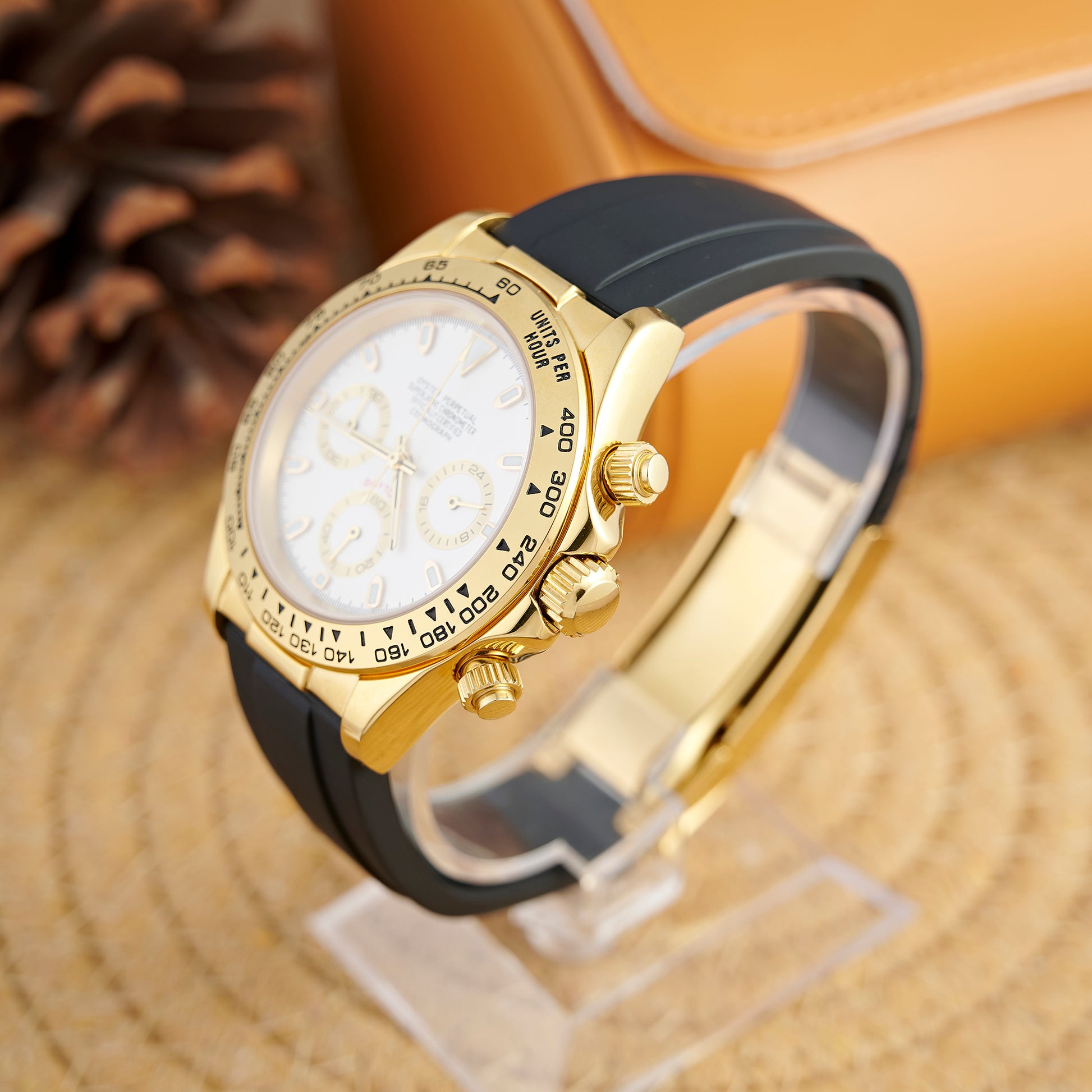 MOD DAYTO WHITE GOLD RUBBER - MONTRE A PAPY - Montre automatique seiko mod Avec