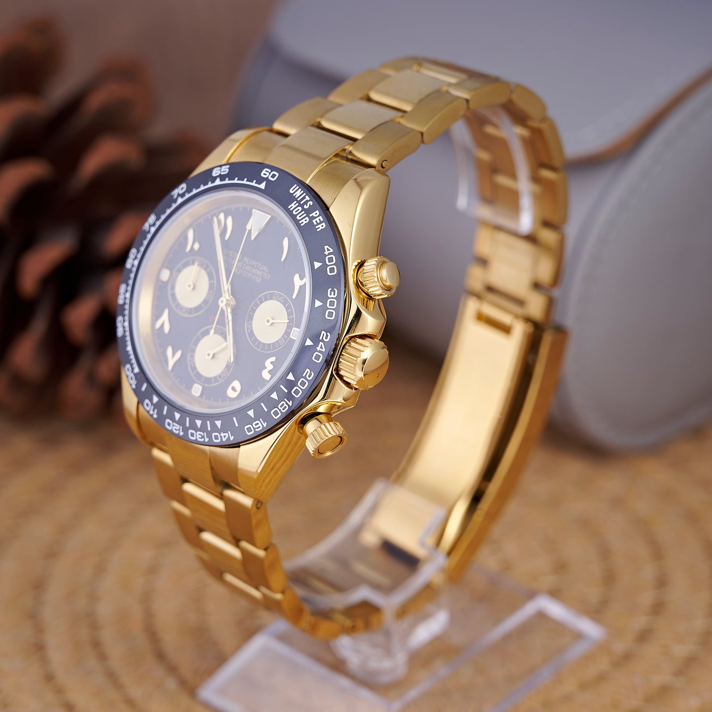 MOD DAYTO ARABIC BLACK GOLD - MONTRE A PAPY - Montre automatique seiko mod Avec