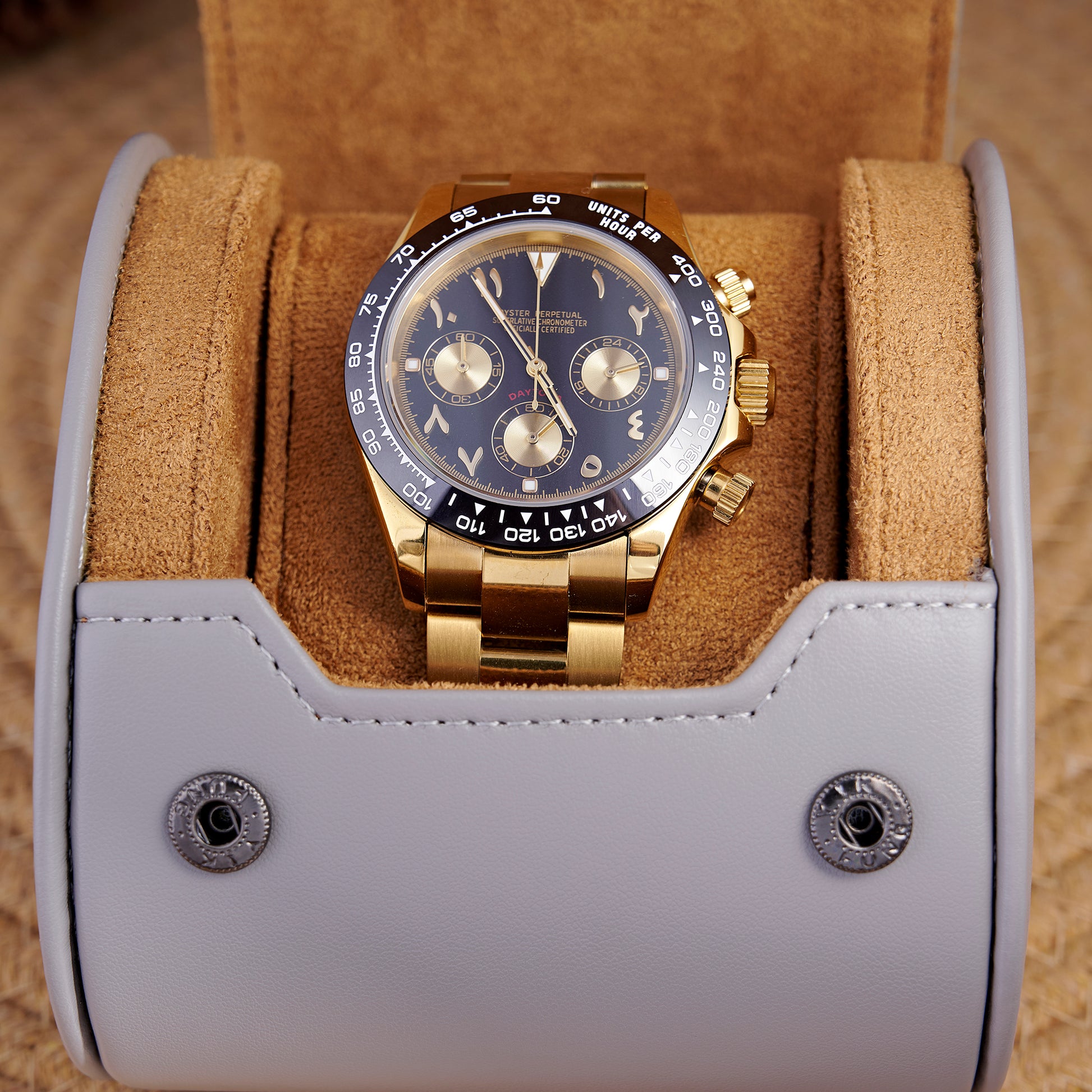 MOD DAYTO ARABIC BLACK GOLD - MONTRE A PAPY - Montre automatique seiko mod Avec