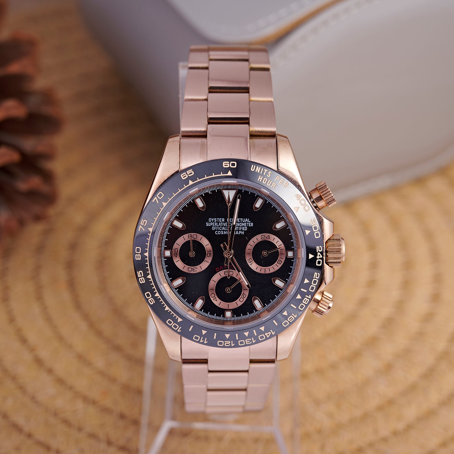 MOD DAYTO BLACK PINKGOLD - MONTRE A PAPY - Montre automatique seiko mod Avec