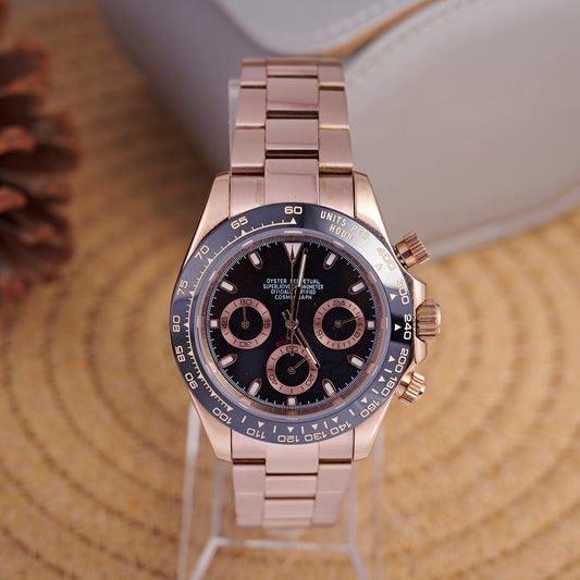 MOD DAYTO BLACK PINKGOLD - MONTRE A PAPY - Montre automatique seiko mod Avec