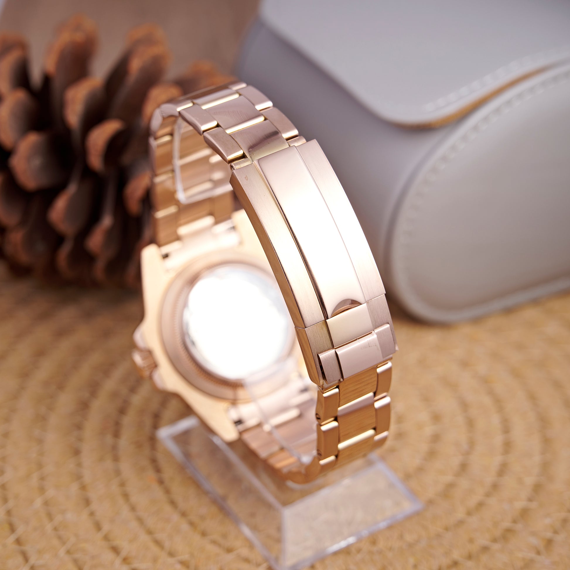 MOD YACHT BLACK PINKGOLD - MONTRE A PAPY - Montre automatique seiko mod avec