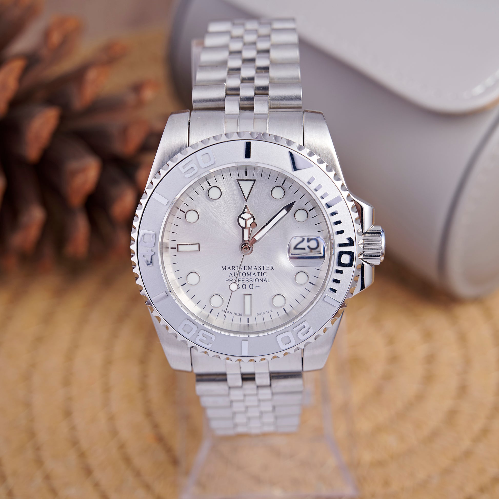 MOD SUB WHITE - MONTRE A PAPY - Montre automatique seiko mod avec