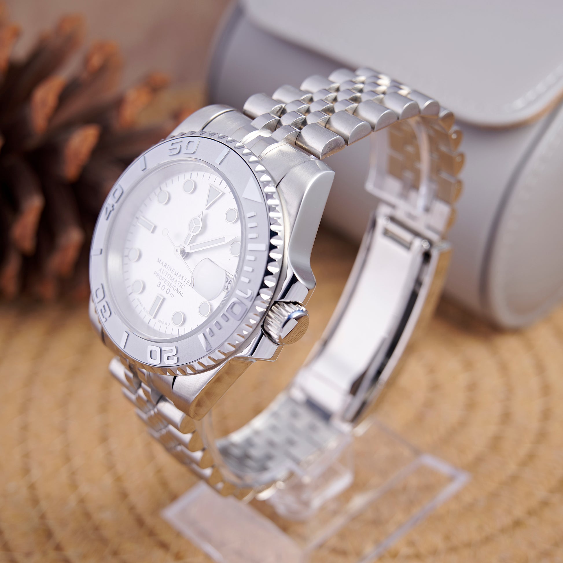 MOD SUB WHITE - MONTRE A PAPY - Montre automatique seiko mod avec