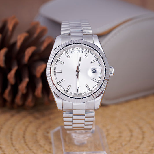 MOD DAYDATE WHITE - MONTRE A PAPY - Montre automatique seiko mod avec