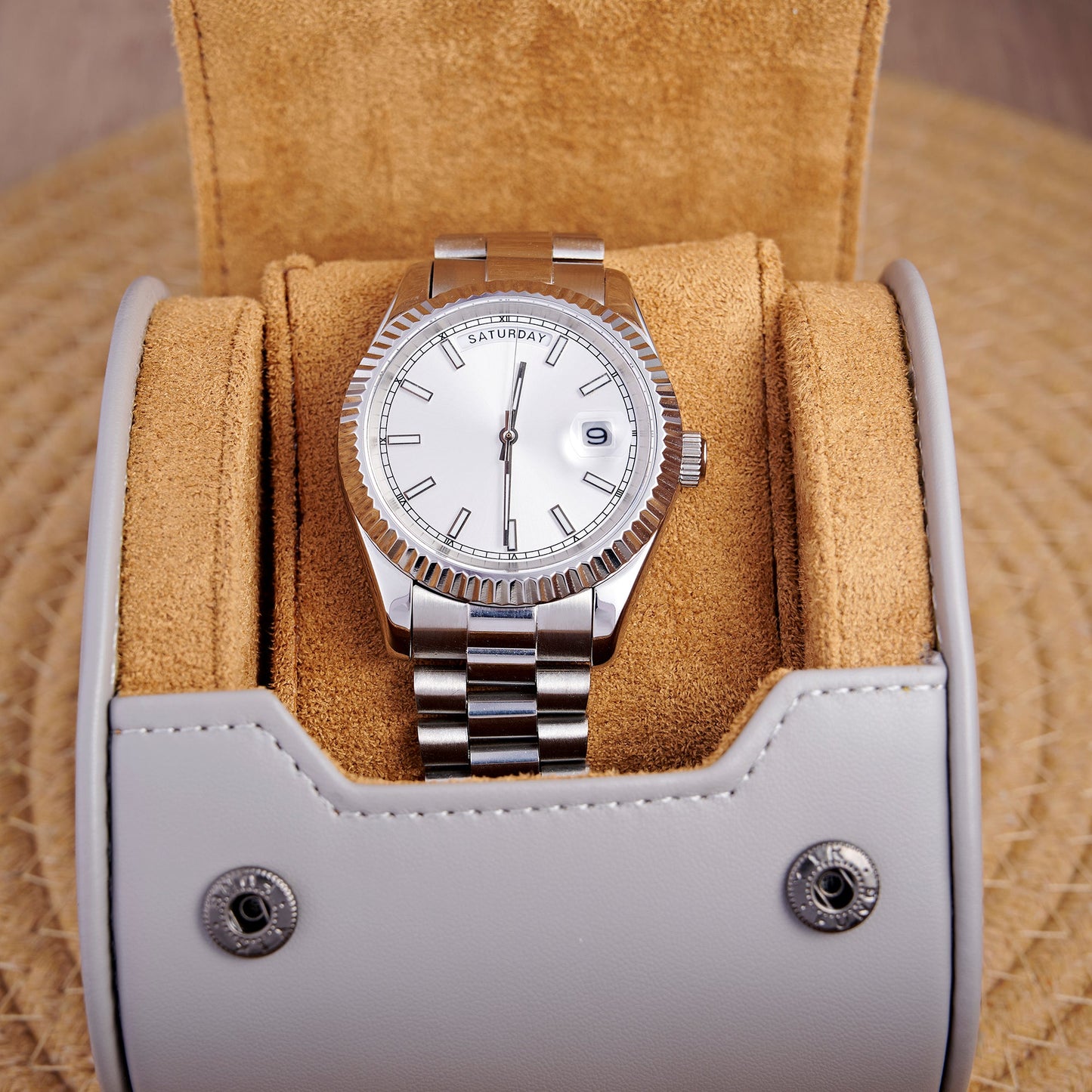 MOD DAYDATE WHITE - MONTRE A PAPY - Montre automatique seiko mod avec