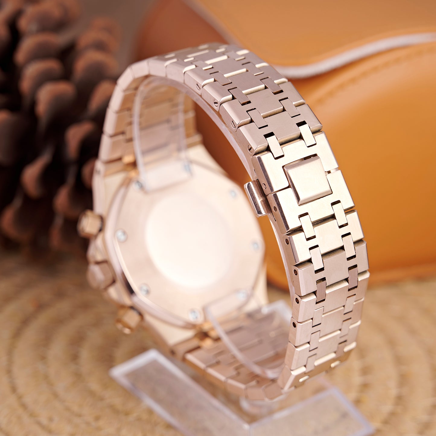 MOD OAK BLUE PINKGOLD 2 - MONTRE A PAPY - Montre automatique seiko mod Avec