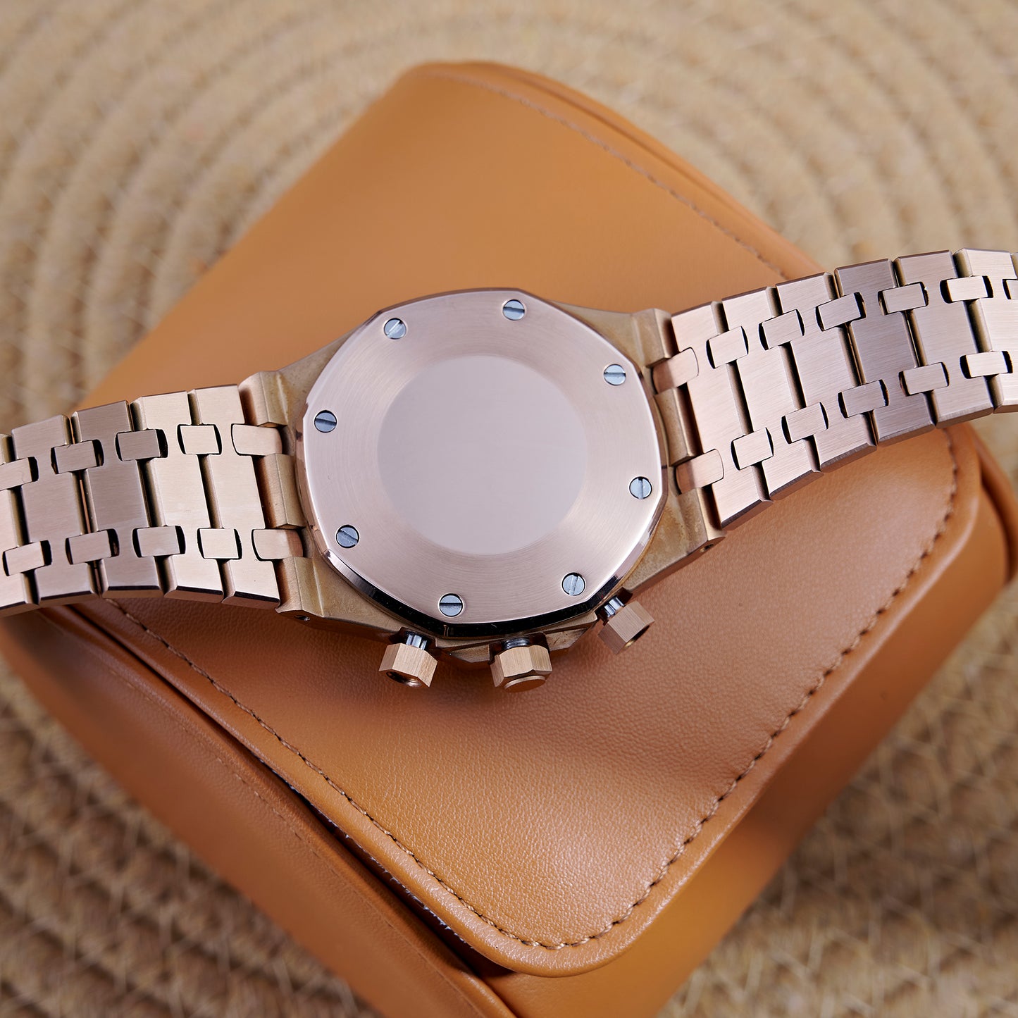 MOD OAK BLUE PINKGOLD 2 - MONTRE A PAPY - Montre automatique seiko mod Avec