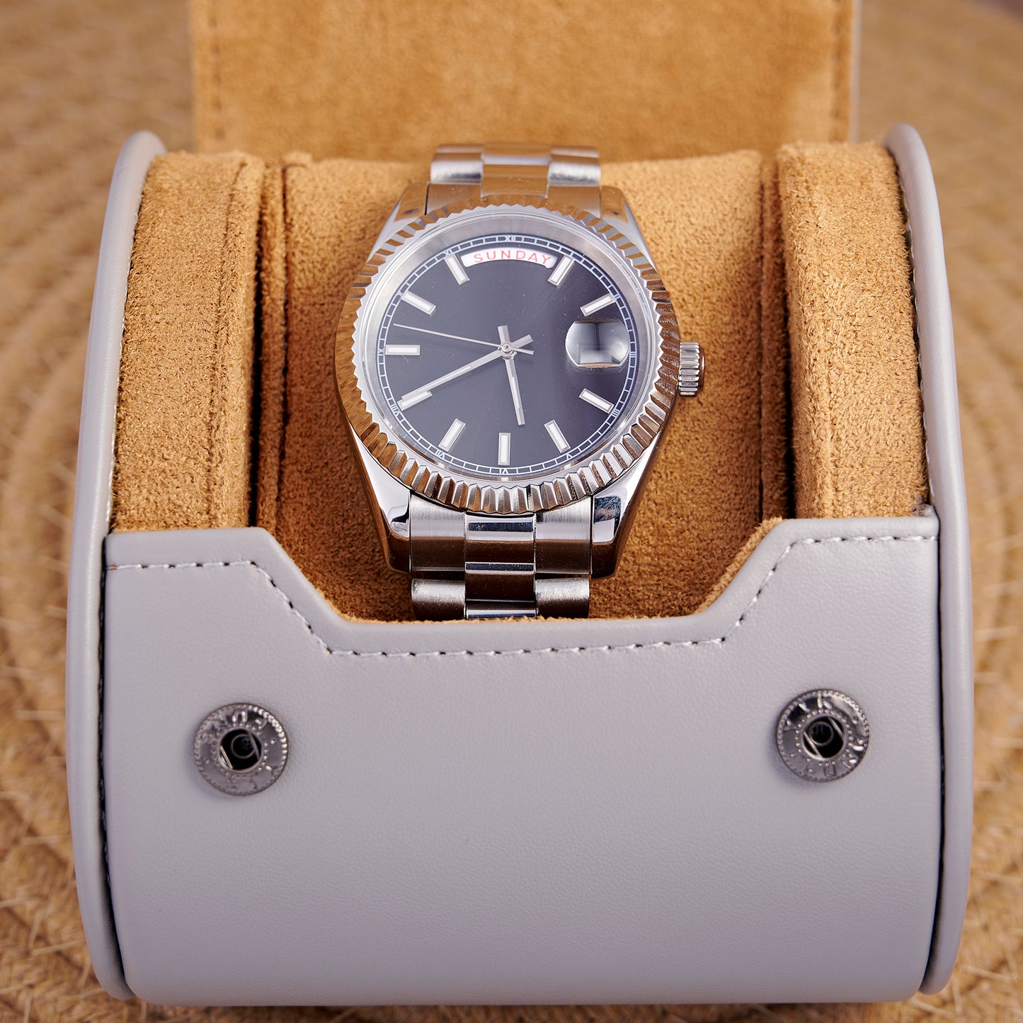 MOD DAYDATE BLACK - MONTRE A PAPY - Montre automatique seiko mod avec