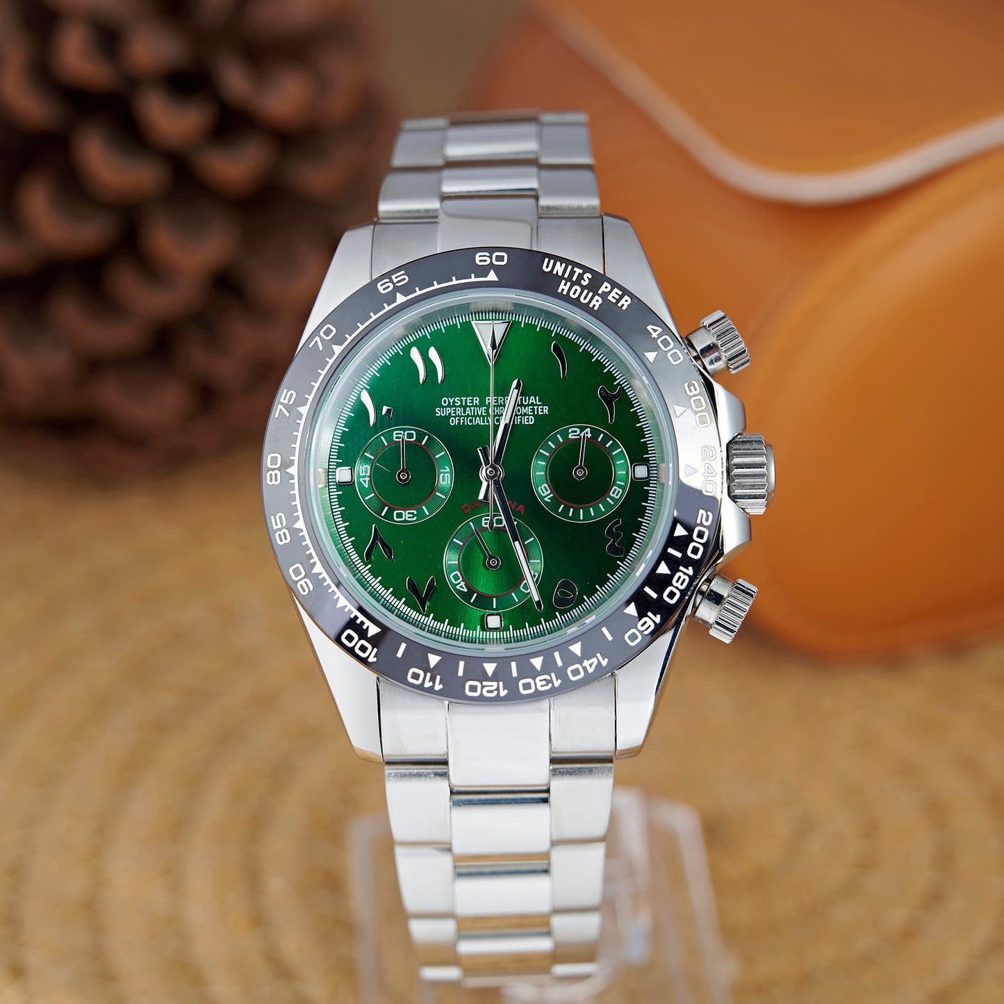 MOD DAYTO ARABIC GREEN SILVER - MONTRE A PAPY - Montre automatique seiko mod Avec