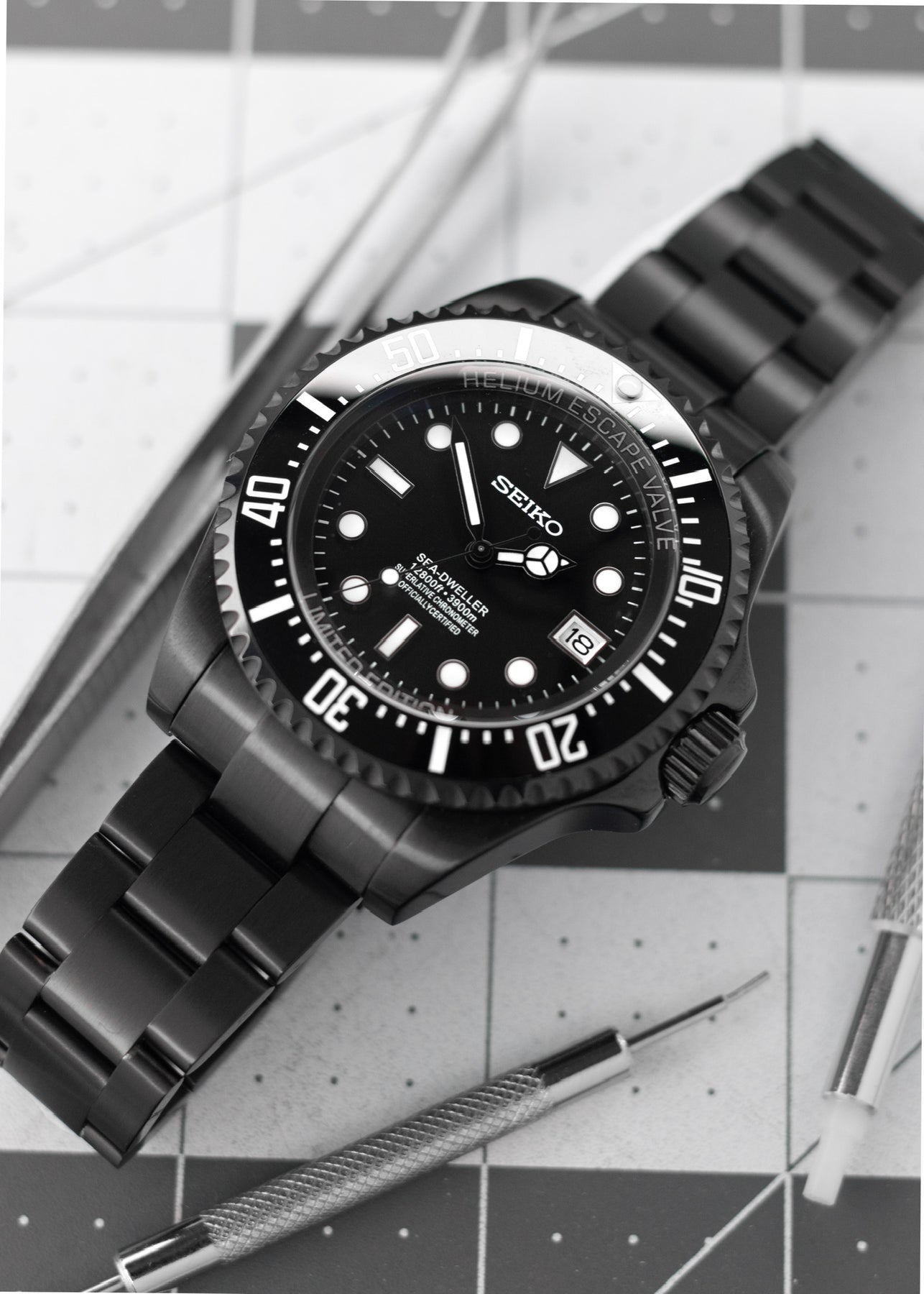 MOD SEA - DWELLER DEEP SEA FULL BLACK - MONTRE A PAPY - Montre automatique seiko mod