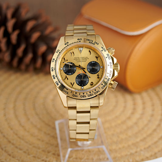 MOD DAYTO ARABIC FULL GOLD - MONTRE A PAPY - Montre automatique seiko mod Avec