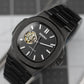 MOD NAUTILUS - BLACK OPEN HEART - MONTRE A PAPY - Montre automatique seiko mod