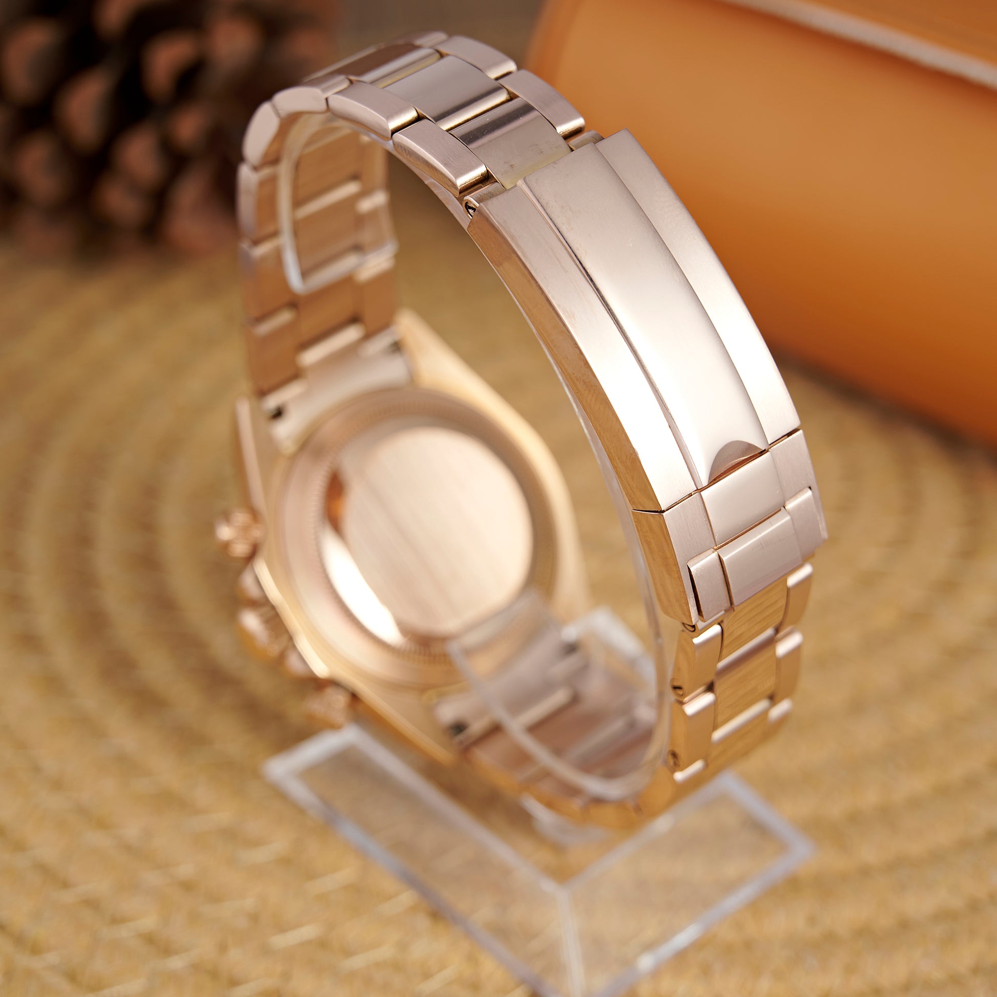 MOD DAYTO ARABIC BROWN PINKGOLD - MONTRE A PAPY - Montre automatique seiko mod Avec