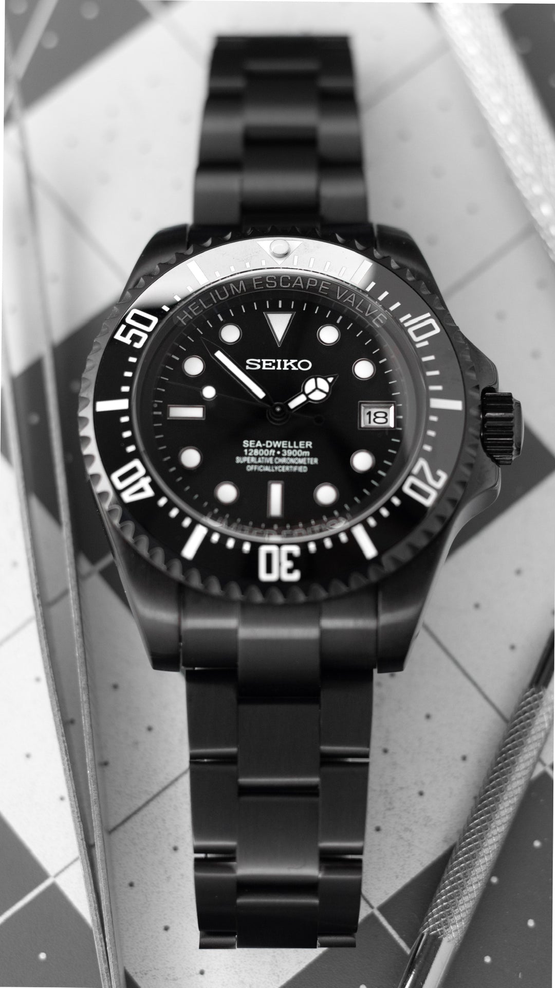 MOD SEA - DWELLER DEEP SEA FULL BLACK - MONTRE A PAPY - Montre automatique seiko mod