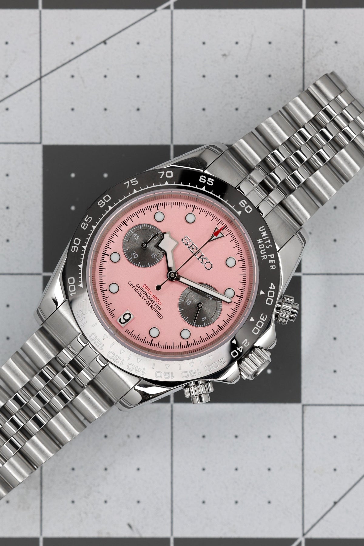 MOD BLACK BAY JUBILEE - PINK VK63 - MONTRE A PAPY - Montre automatique seiko mod