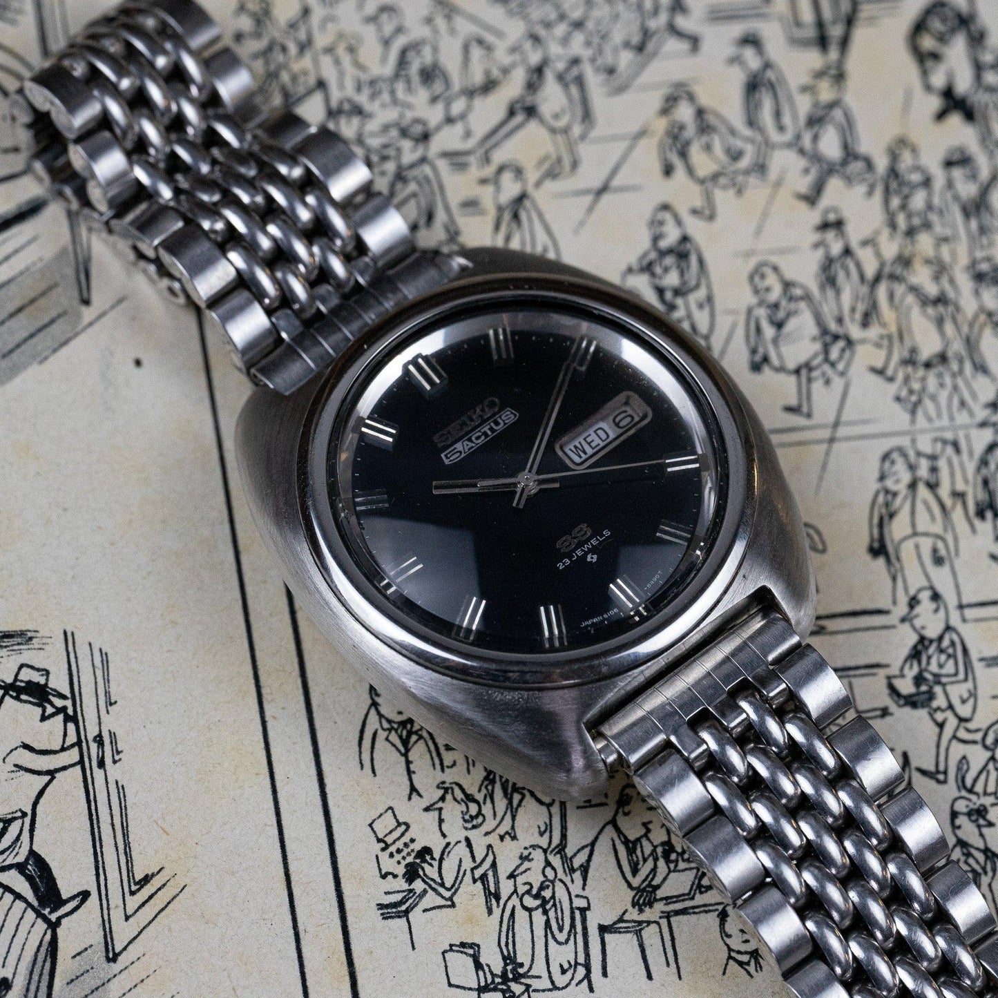 Montre vintage Seiko 5actus 6106-8450