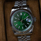 MOD DATE JUST - GREEN 2 - MONTRE A PAPY - Montre automatique seiko mod