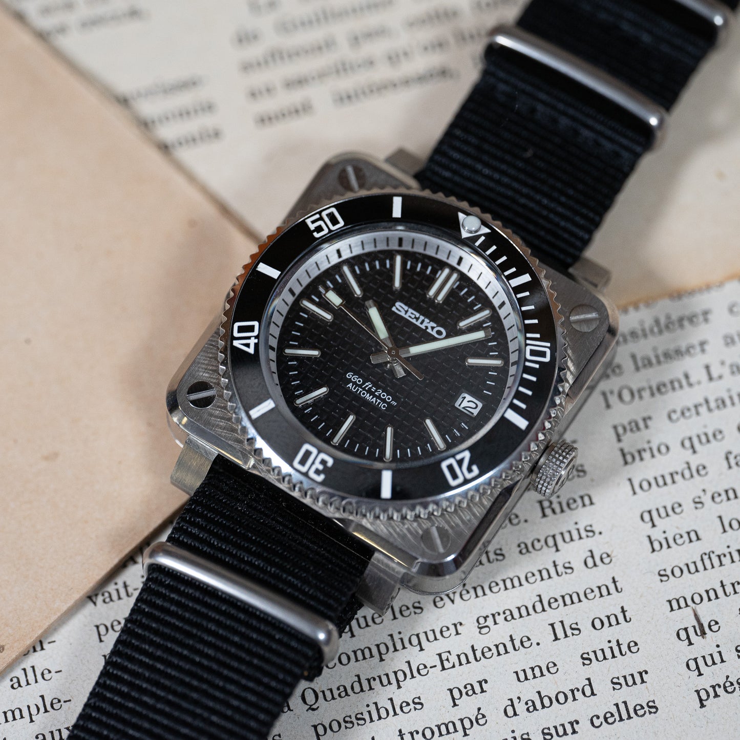 MOD SUB - BR BLACK - MONTRE A PAPY - Montre automatique seiko mod