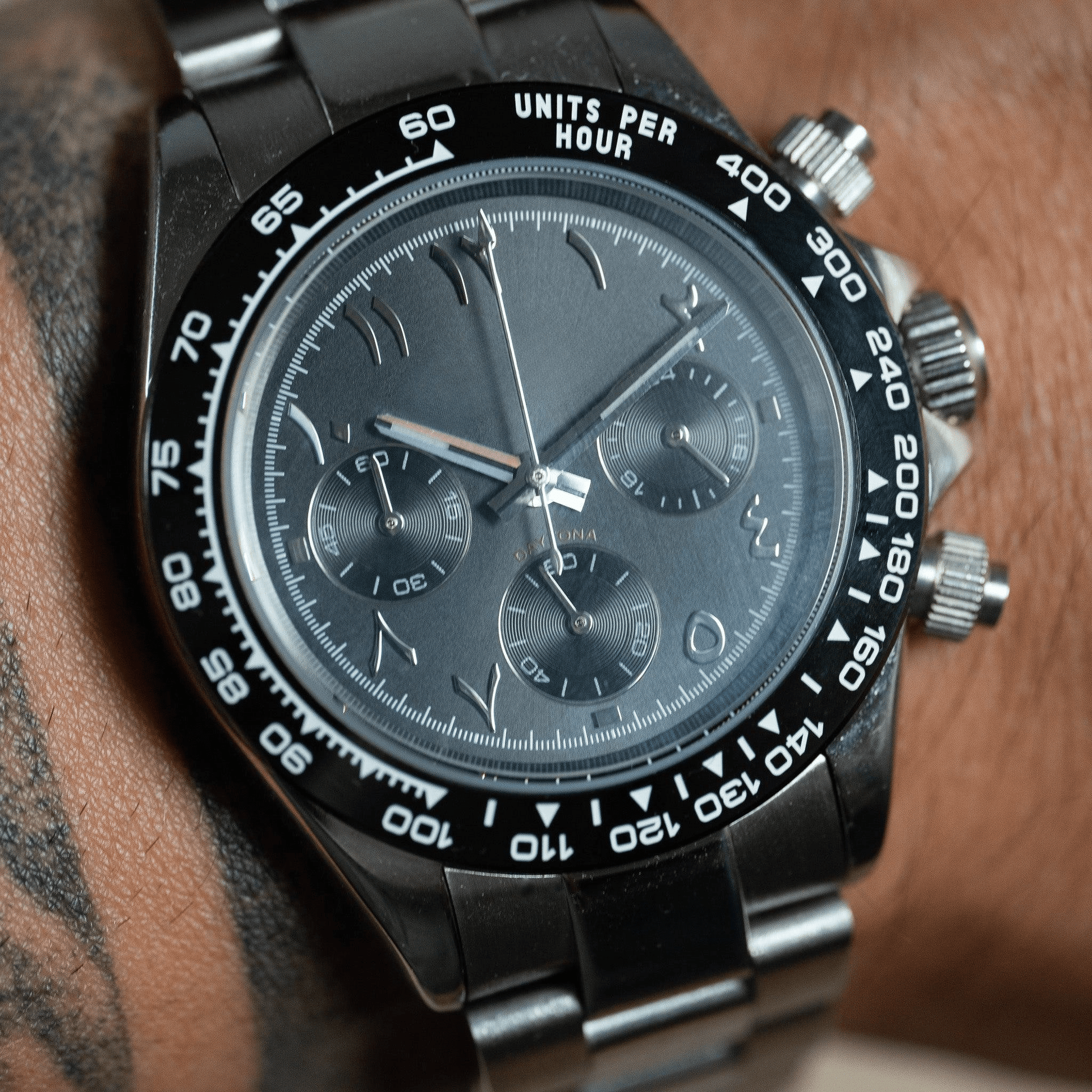 MOD DAYTONA - ARABIC BLACK VK63 - MONTRE A PAPY - Montre automatique seiko mod avec