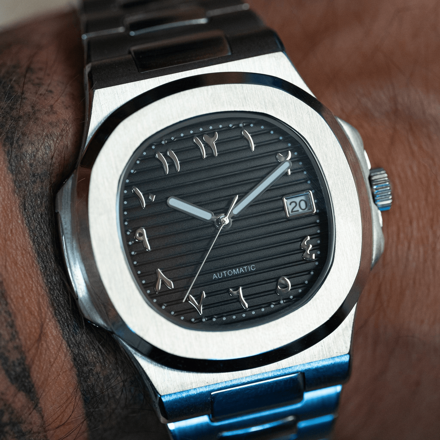 MOD NAUTILUS - ARABIC BLACK - MONTRE A PAPY - Montre automatique seiko mod avec