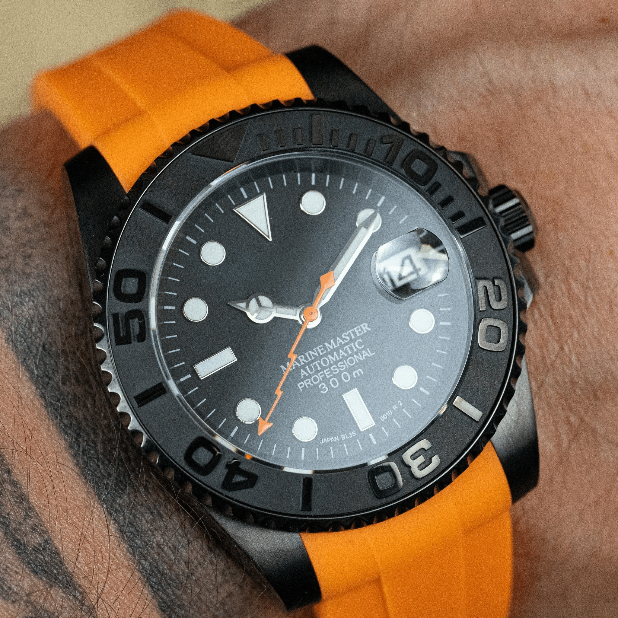 MOD YACHTMASTER - ORANGE - MONTRE A PAPY - Montre automatique seiko mod avec
