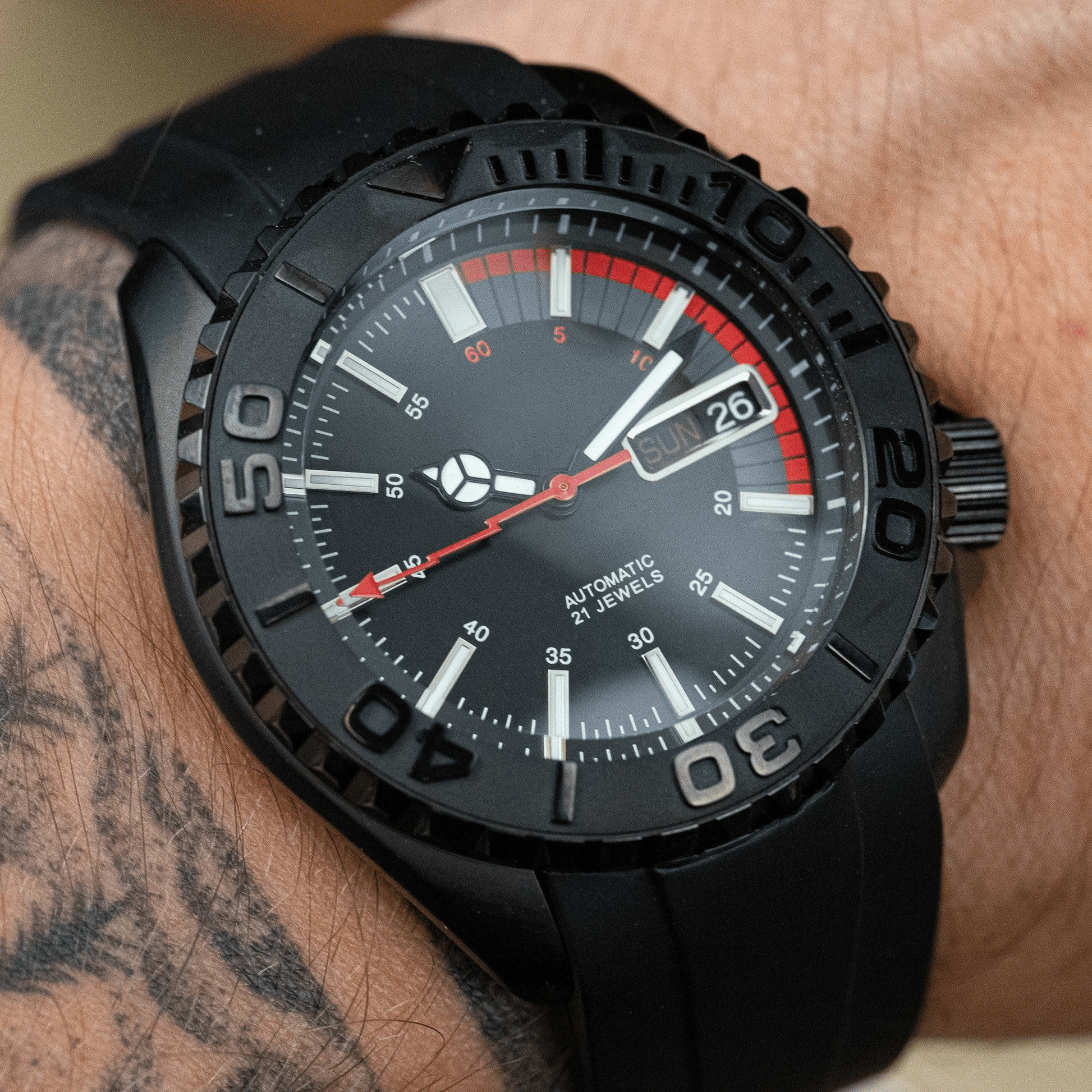 MOD KX RED MASTER - MONTRE A PAPY - Montre automatique seiko mod avec