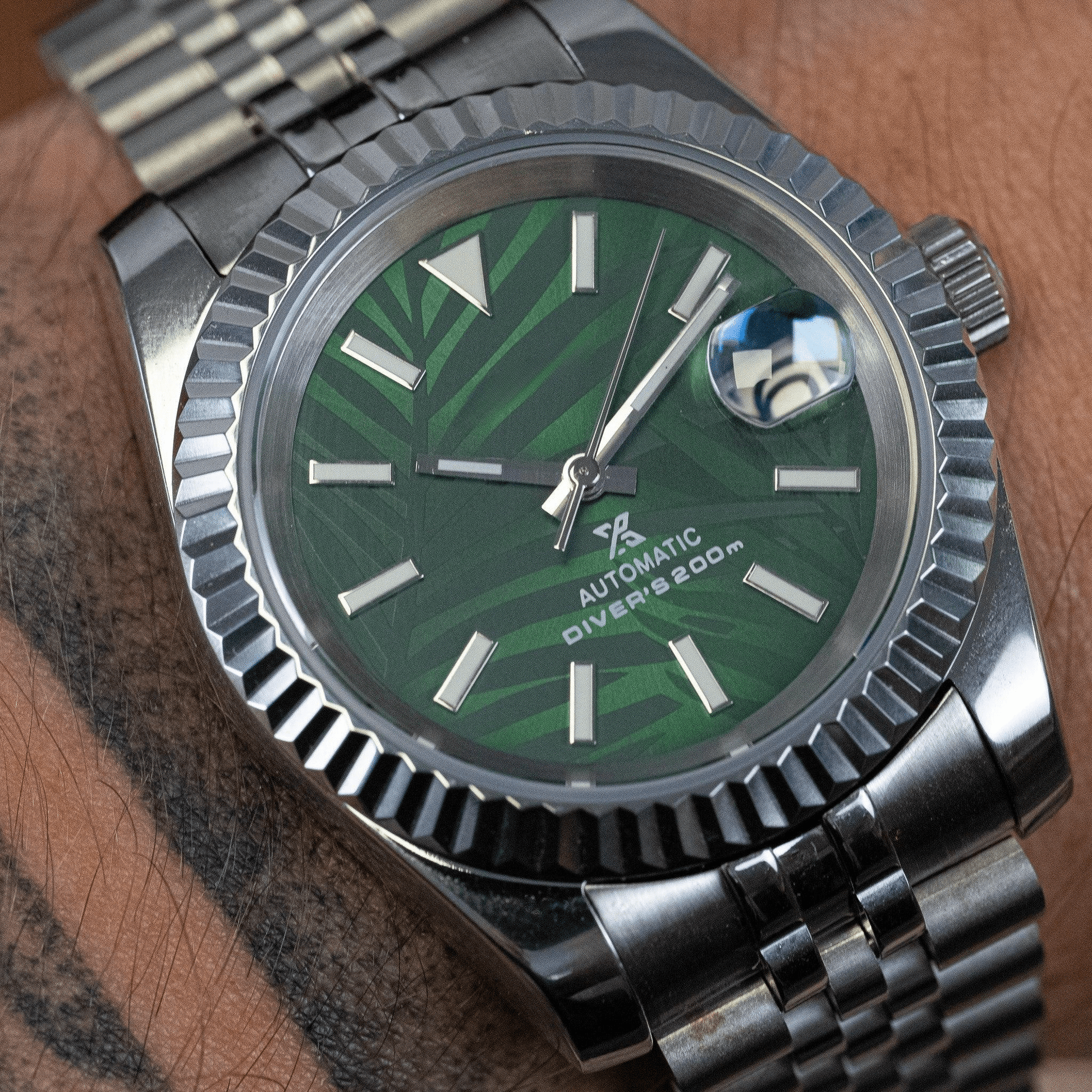 MOD DATE JUST - PALMIER - MONTRE A PAPY - Montre automatique seiko mod avec