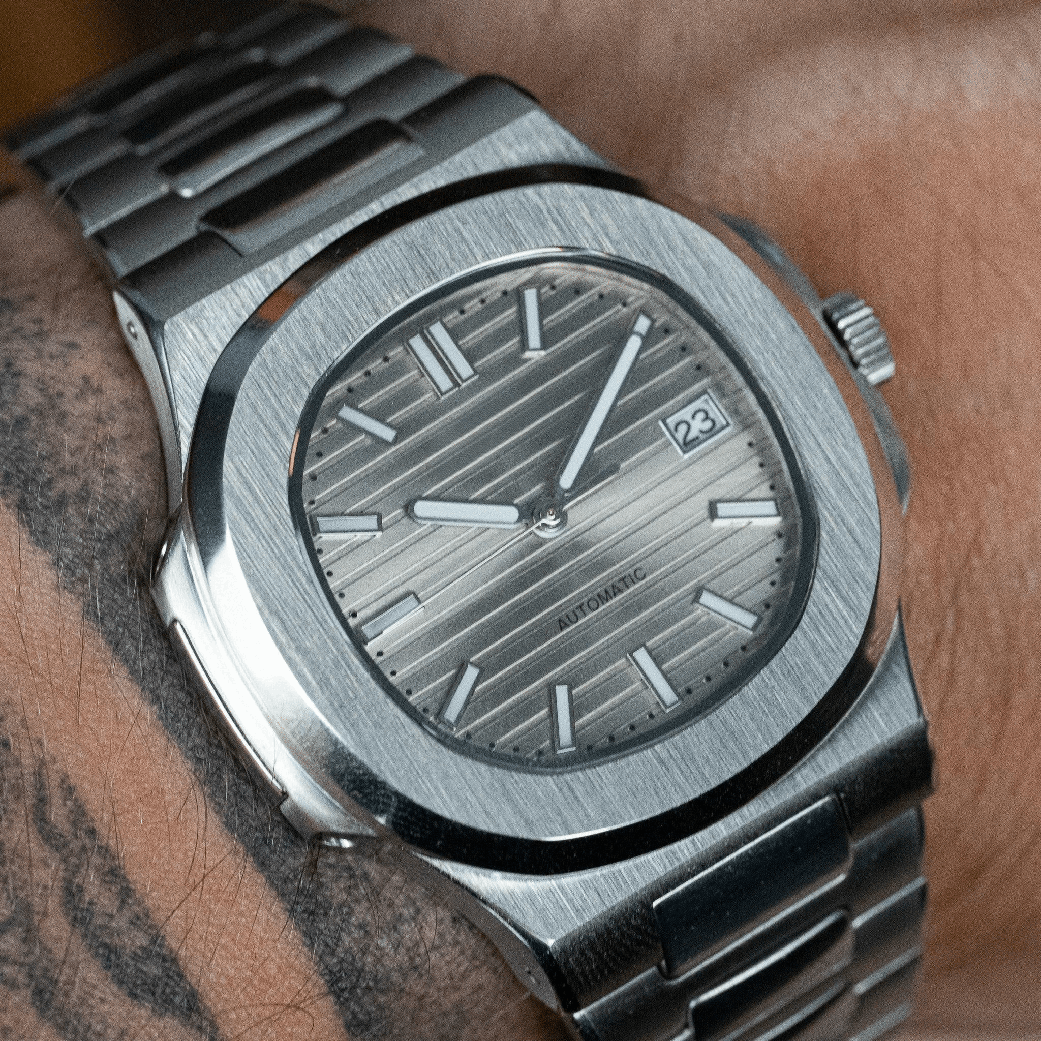 MOD NAUTILUS - GREY - MONTRE A PAPY - Montre automatique seiko mod avec