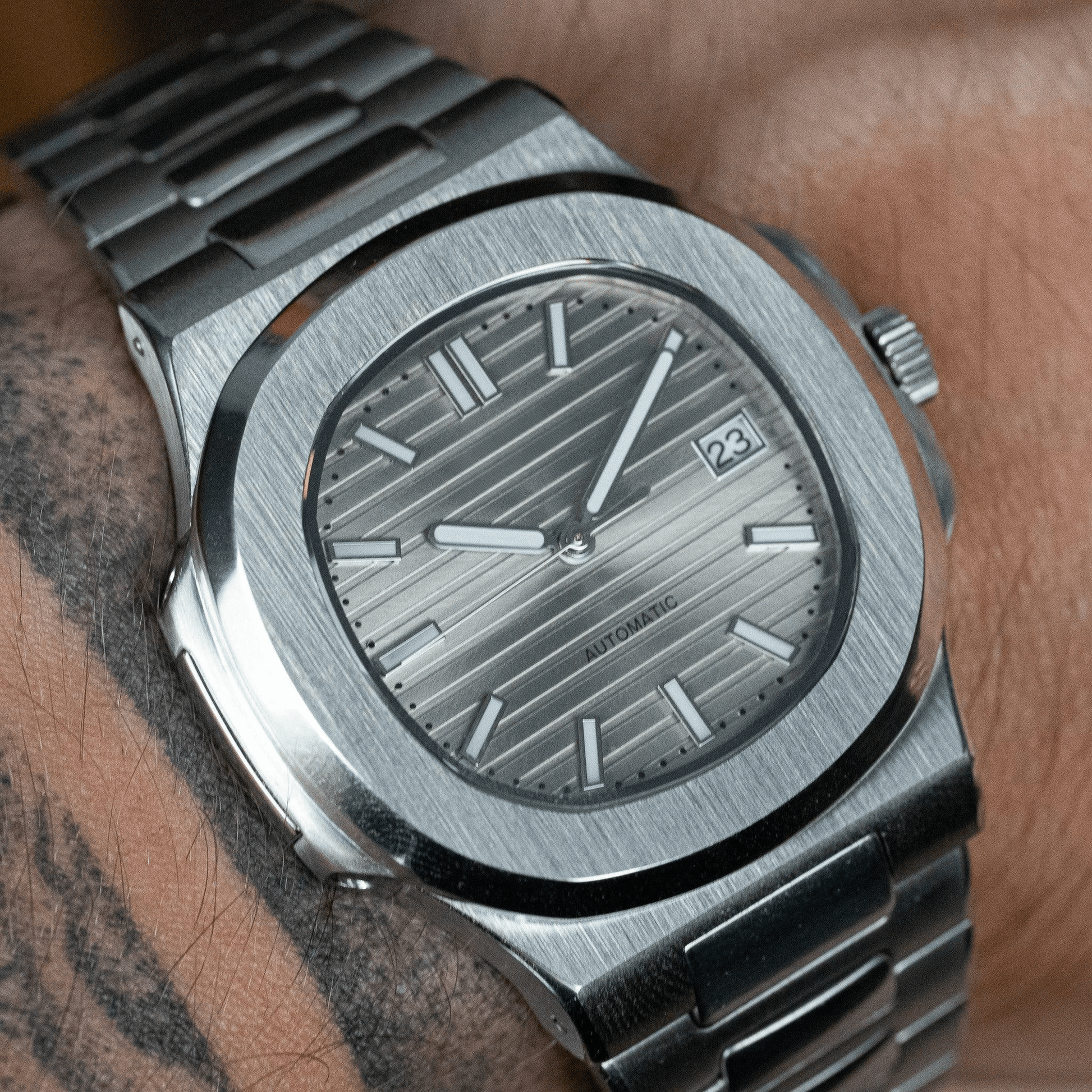 MOD NAUTILUS - GREY - MONTRE A PAPY - Montre automatique seiko mod avec