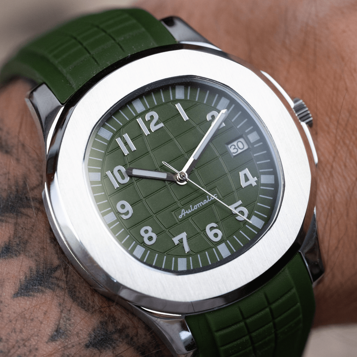 MOD AQUANAUT - KAKI - MONTRE A PAPY - Montre automatique seiko mod avec