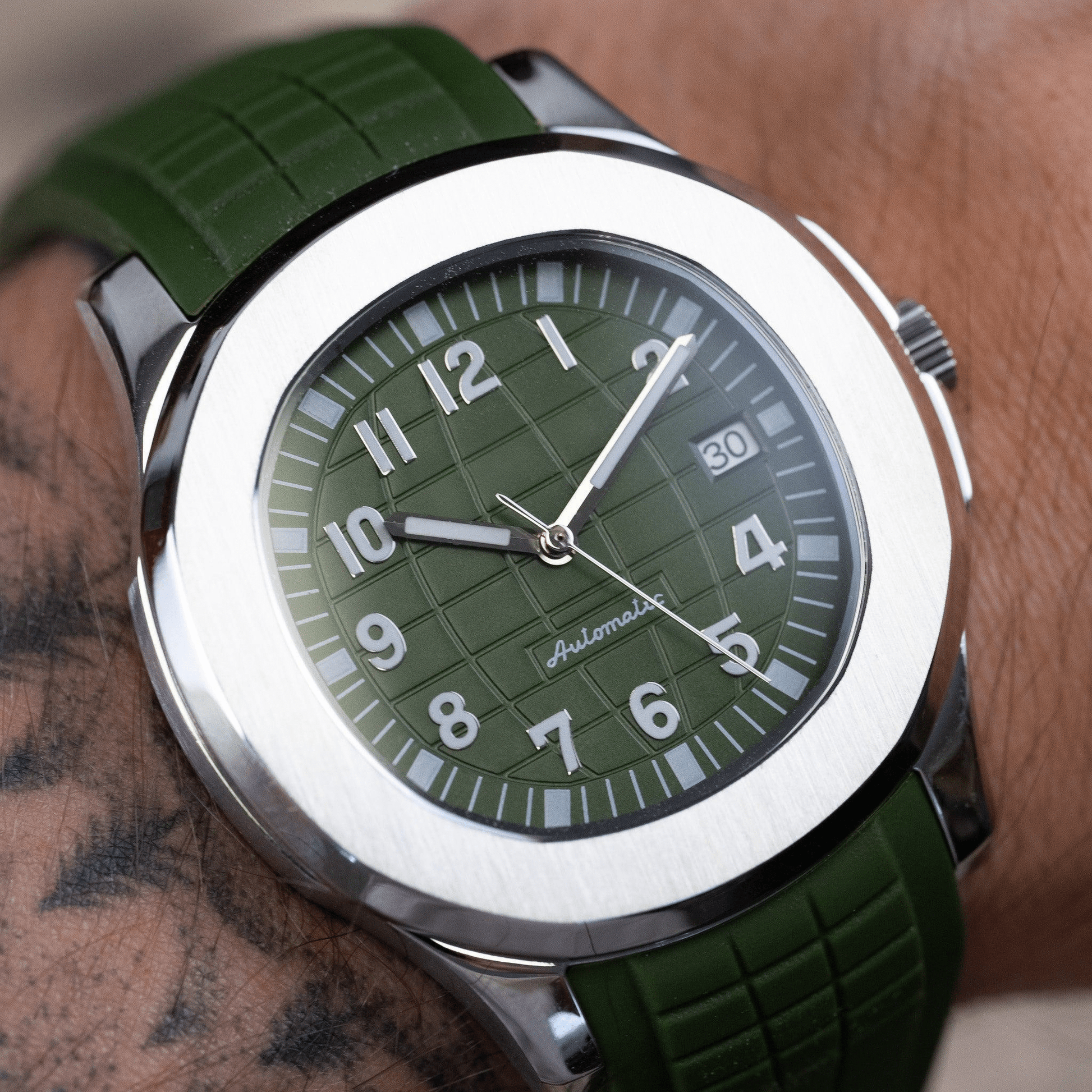 MOD AQUANAUT - KAKI - MONTRE A PAPY - Montre automatique seiko mod avec