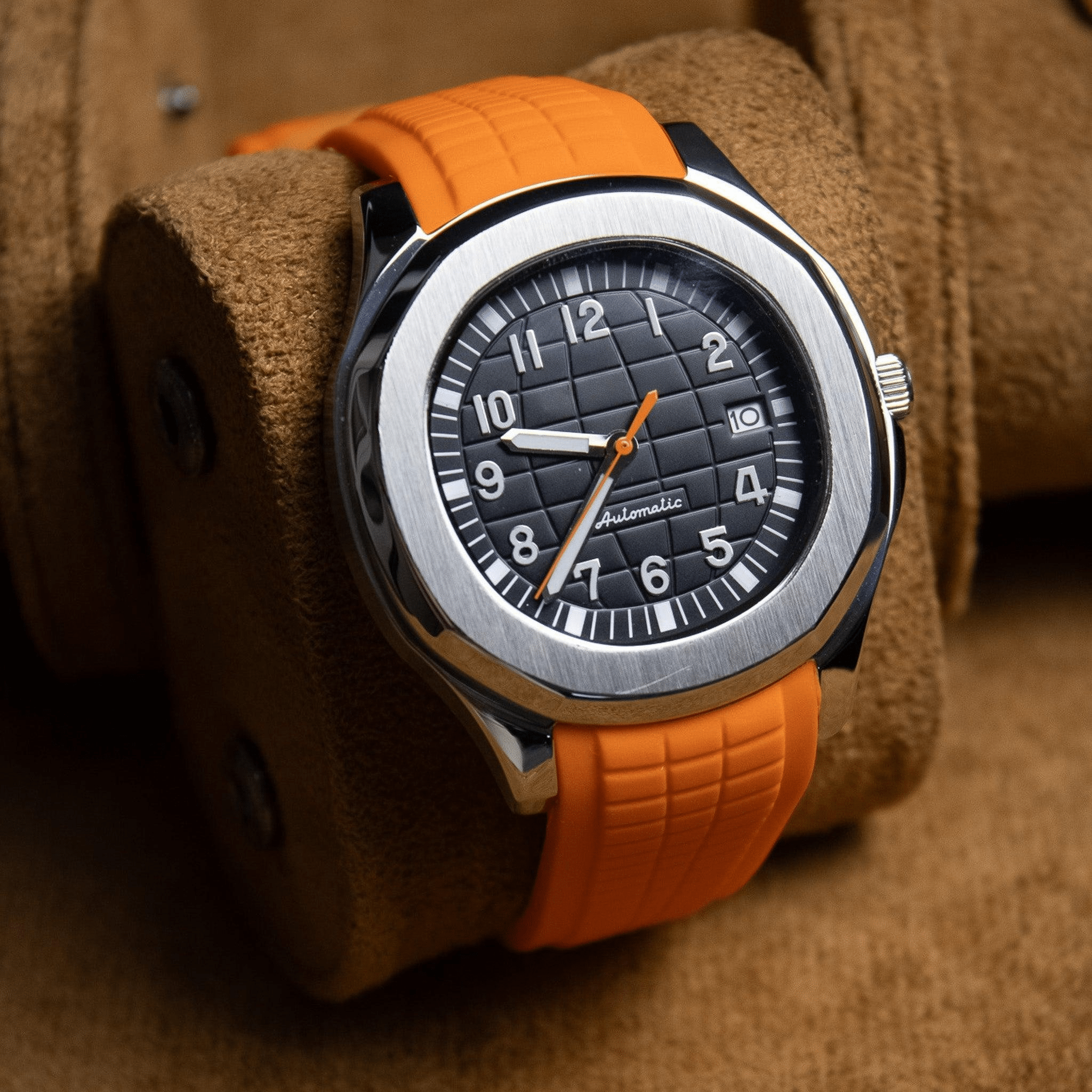 MOD AQUANAUT - ORANGE - MONTRE A PAPY - Montre automatique seiko mod avec