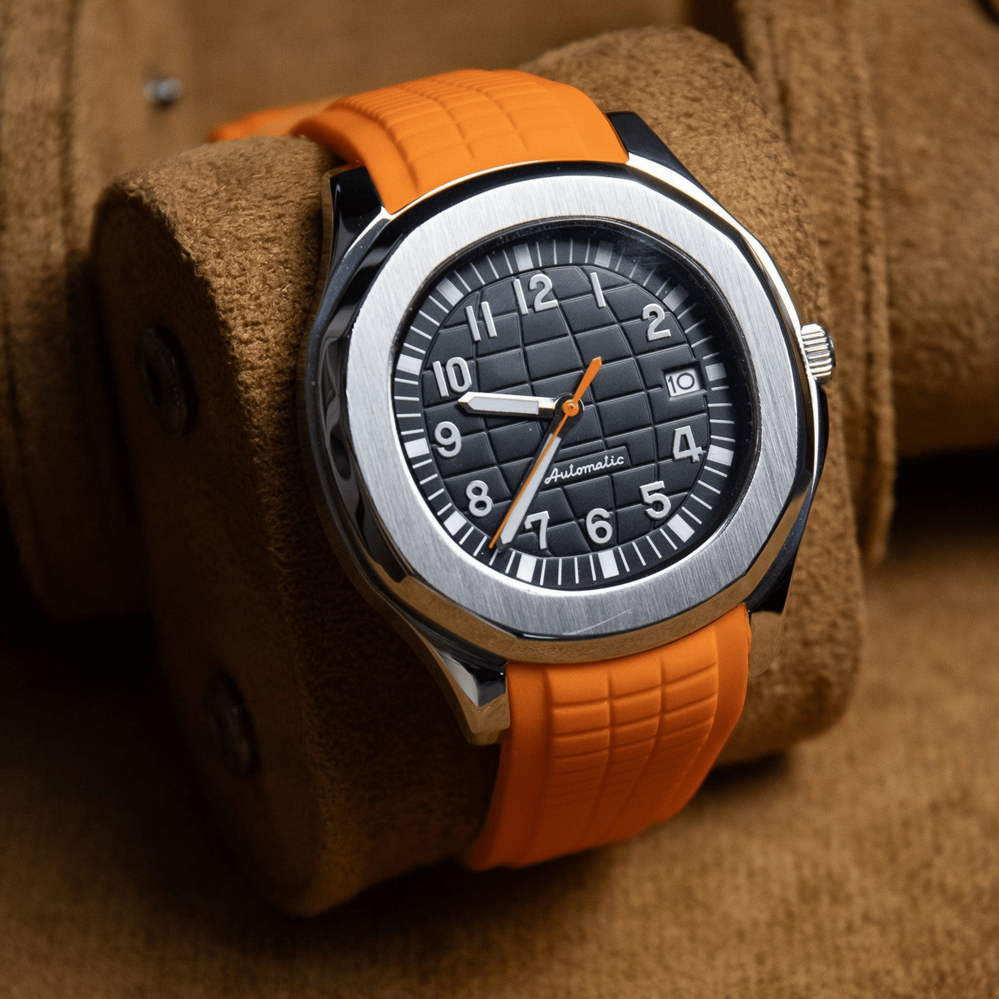 MOD AQUANAUT - ORANGE - MONTRE A PAPY - Montre automatique seiko mod avec