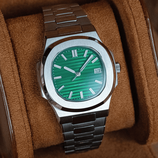 MOD NAUTILUS - GREEN - MONTRE A PAPY - Montre automatique seiko mod avec